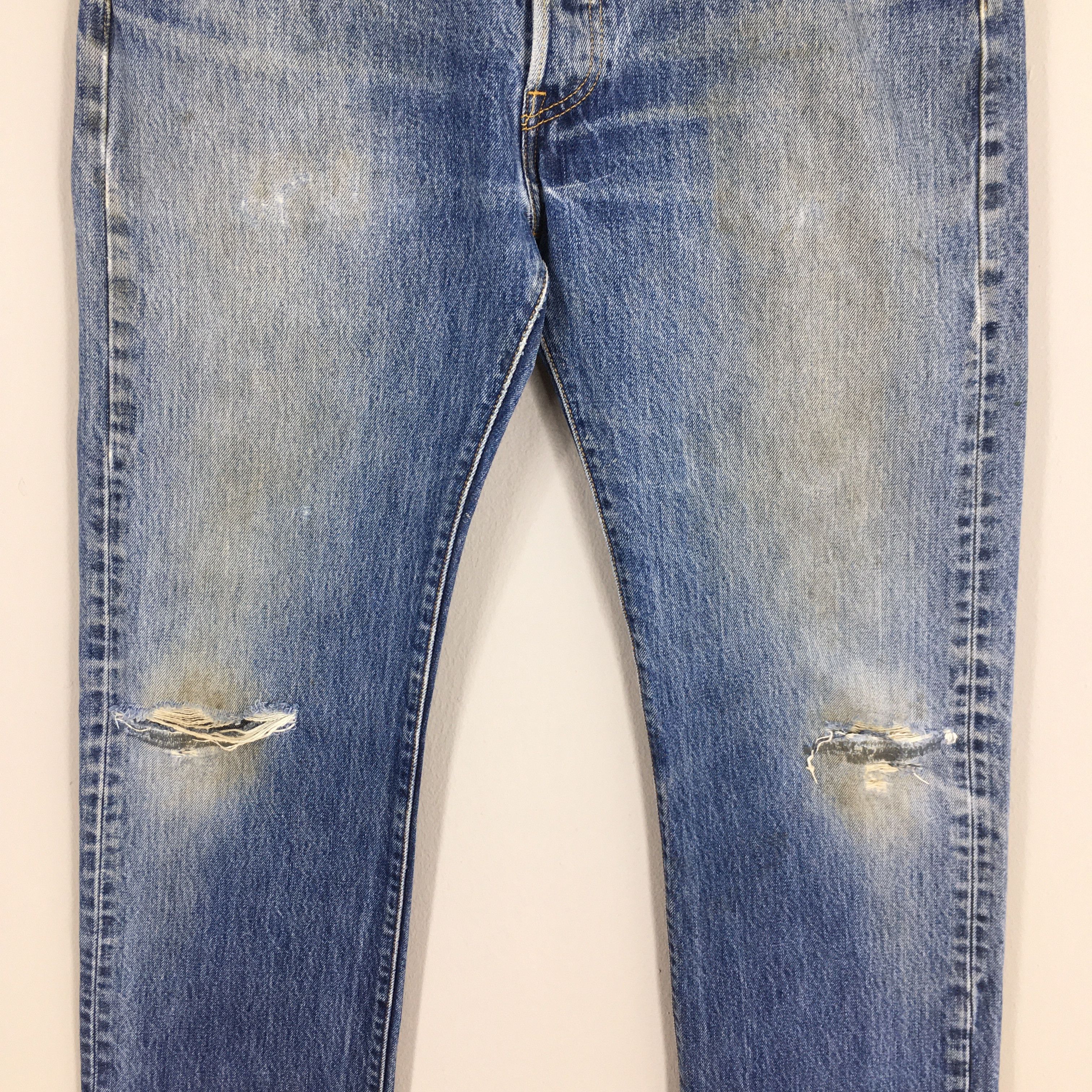 Levi's Size 32x30.5 Vintage 80s Levi's 501 Regular Fit Jeans S1591 Size US 32 / EU 48 - 3 Thumbnail