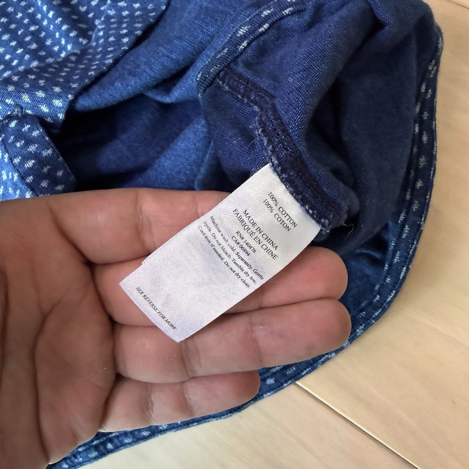 Faherty Faherty Breeze Shirt M Blue Cotton Short Sleeve Button Up Size US M / EU 48-50 / 2 - 7 Thumbnail