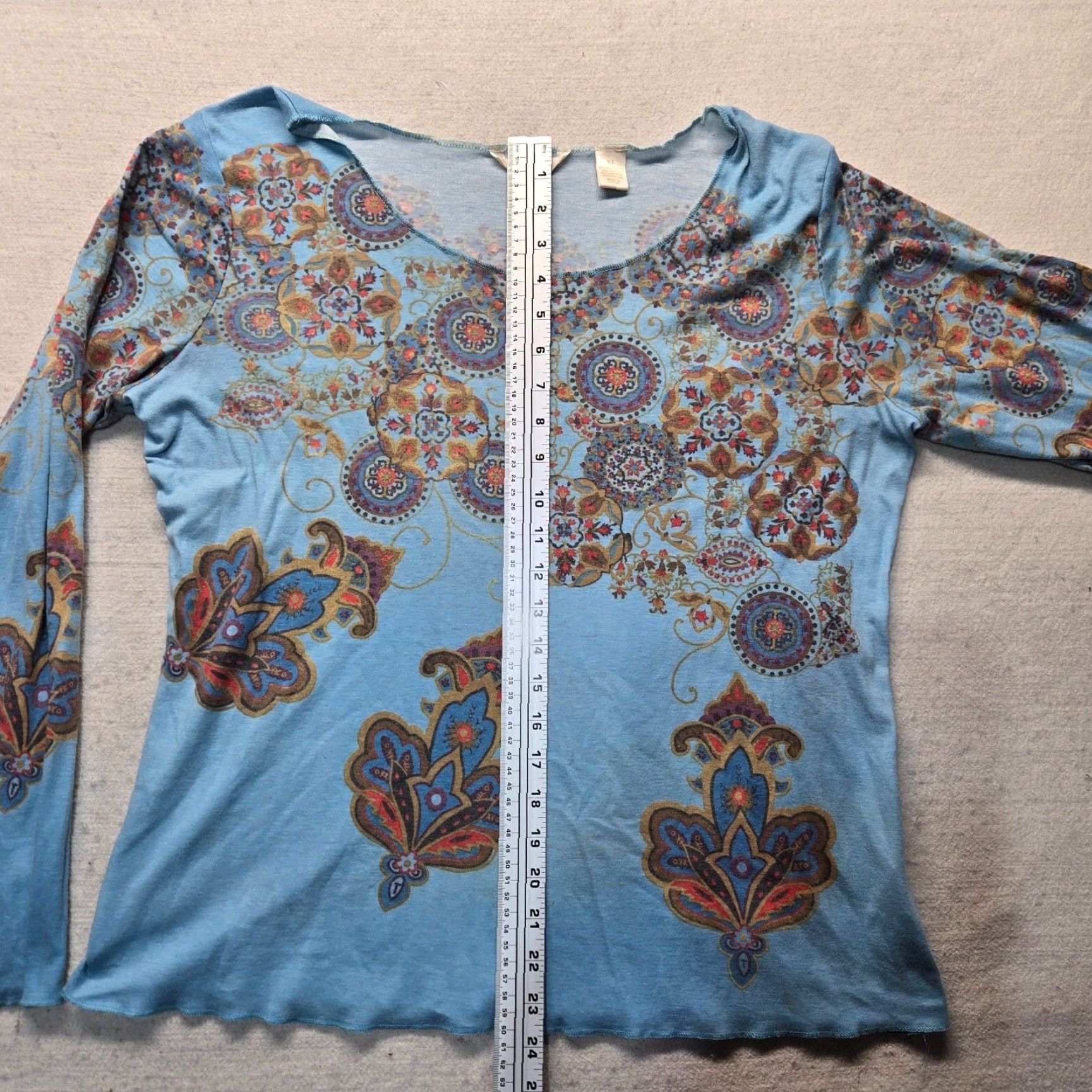 Vintage Riders Shirt Adult Women XL Blue Floral Casual T-Shirt, Short Sleeve, Cotton Blend, 100% Cotton, Women's XL, Floral Pattern, Casual Everyday Wear Size XL / US 12-14 / IT 48-50 - 6 Thumbnail