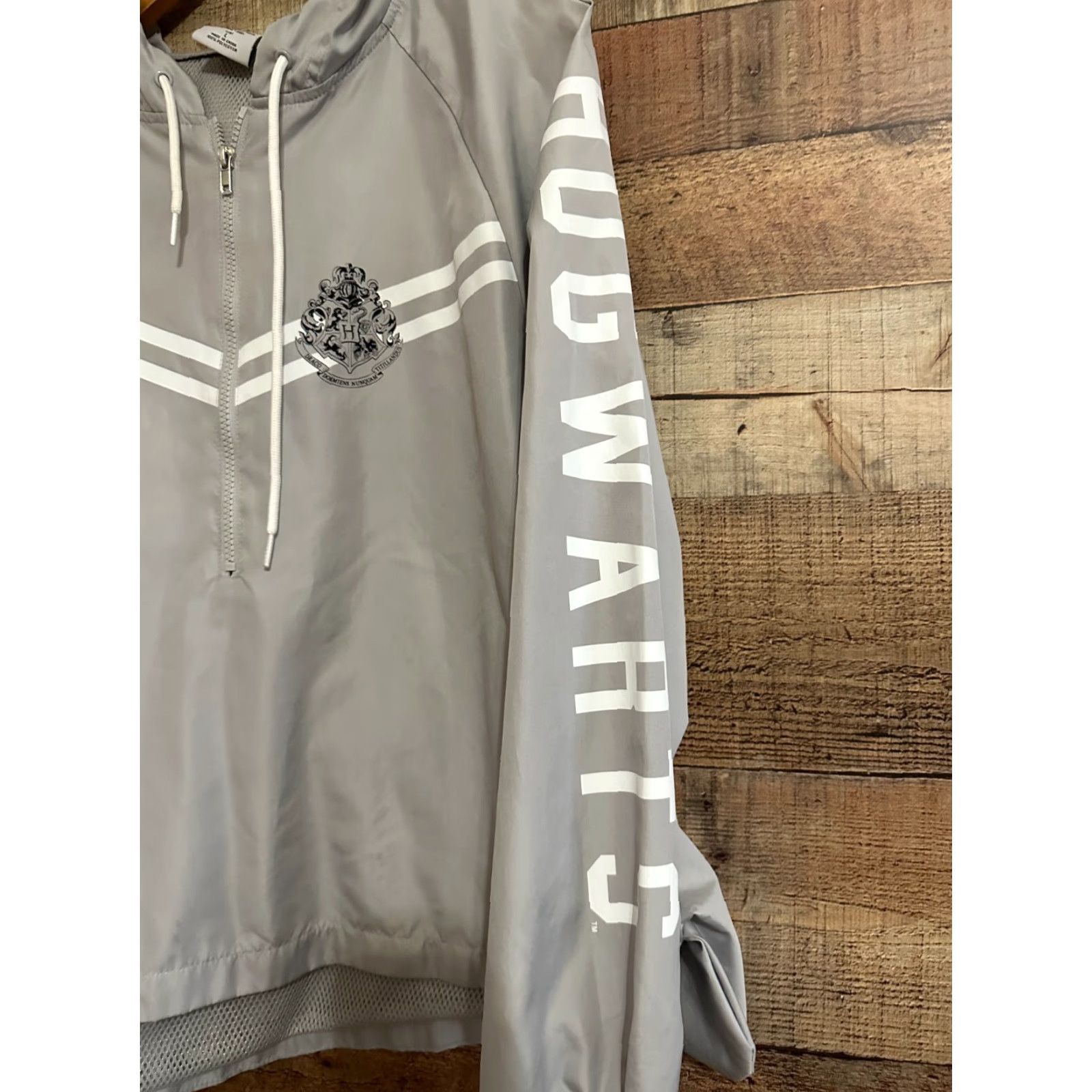 Rains Harry Potter Hogwarts Jacket Windbreaker 1/2 Zip Large Women Gray Rain Lightweight Casual Travel Jacket Weatherproof Size L / US 10 / IT 46 - 2 Thumbnail