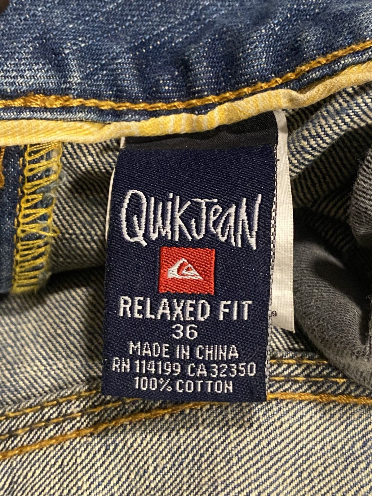Quiksilver × Vintage VINTAGE Y2K QUICKSILVER BAGGY DENIM PANTS Size US 36 / EU 52 - 6 Thumbnail