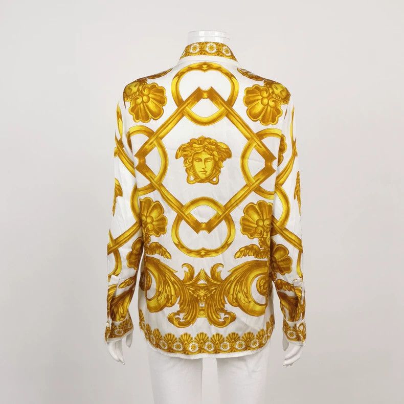 Versace Versace Mulberry silk blend contrasting Medusa avatar shir Size US XS / EU 42 / 0 - 2 Thumbnail