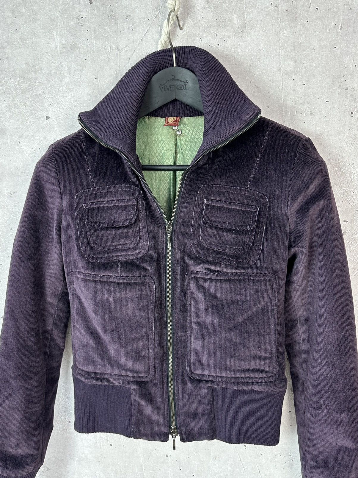 Dondup Dondup Corduroy Eggplant Multipocket Zip Women’s Jacket Size S / US 4 / IT 40 - 2 Thumbnail