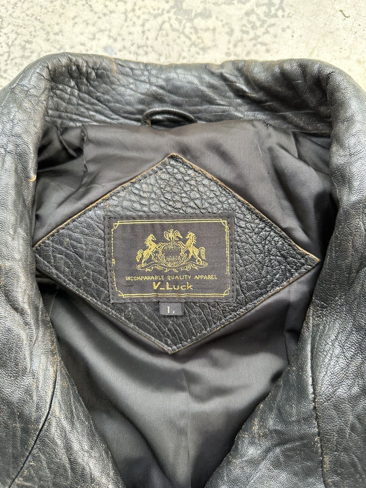 Vintage Vintage V_Luck Double Collar Sheepskin Leather Bomber Jacket Size US L / EU 52-54 / 3 - 12 Thumbnail