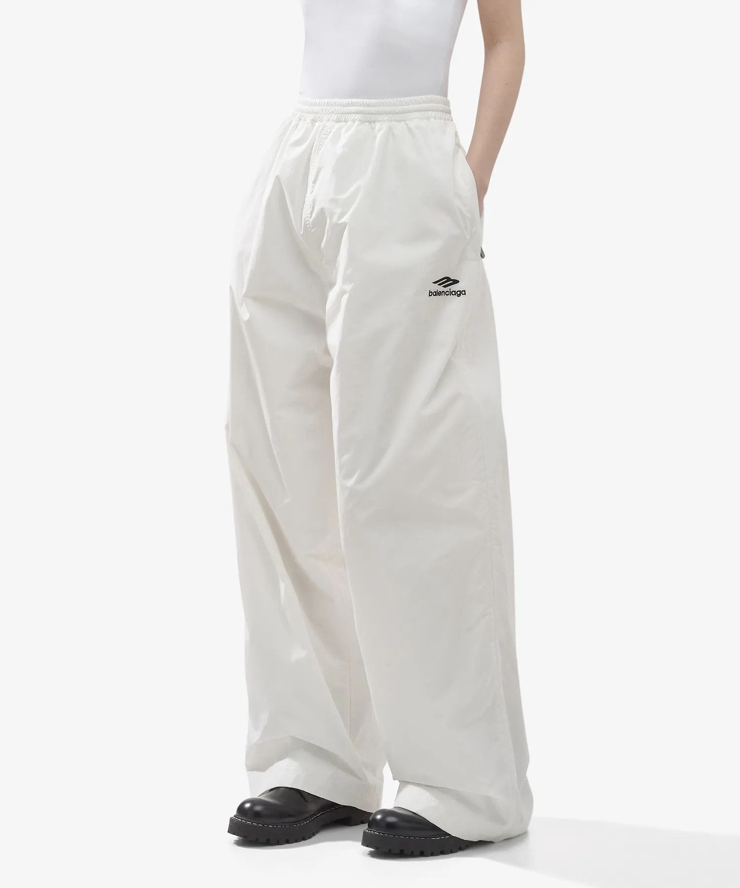 Balenciaga o1in1g0126 3B Sports Icon Tracksuit Pants in White Size 25" / US 0 / IT 36 - 3 Thumbnail