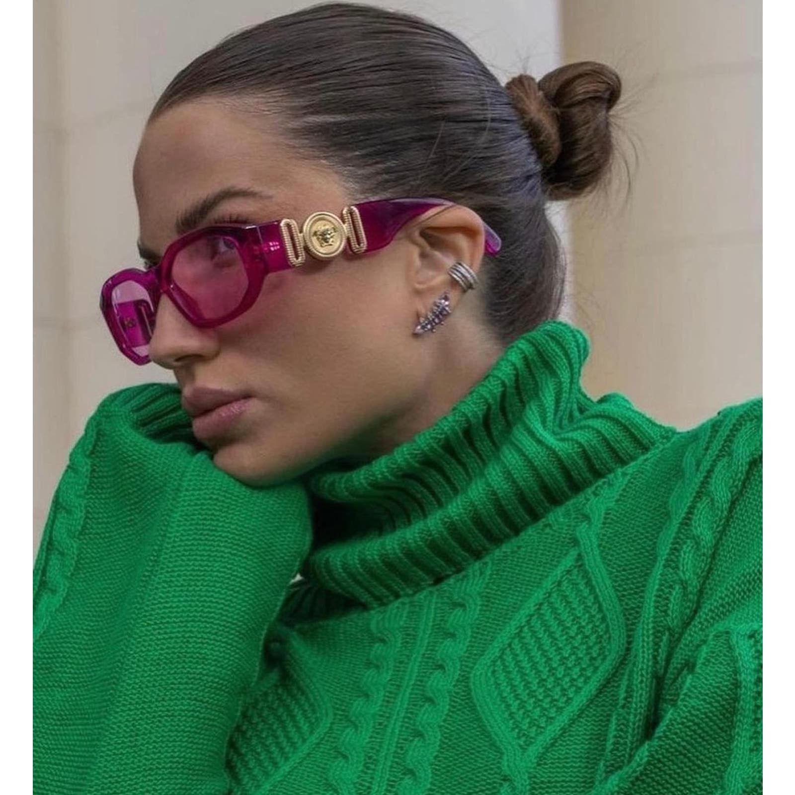 image of New Versace Ve4361 'biggie' Sunglasses In Pink, Men's
