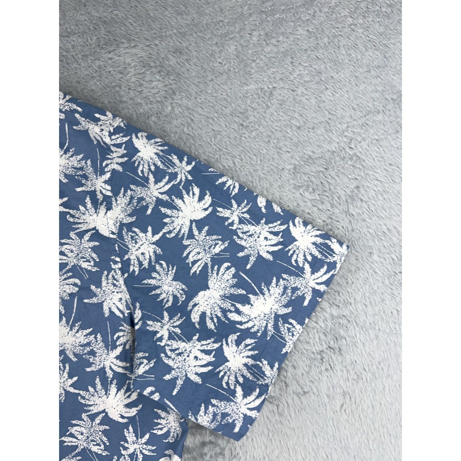 Vintage JACHS Shirt Men 2XL White Blue Floral Palm Button Cotton Blend Hawaiian Size US XXL / EU 58 / 5 - 2 Thumbnail
