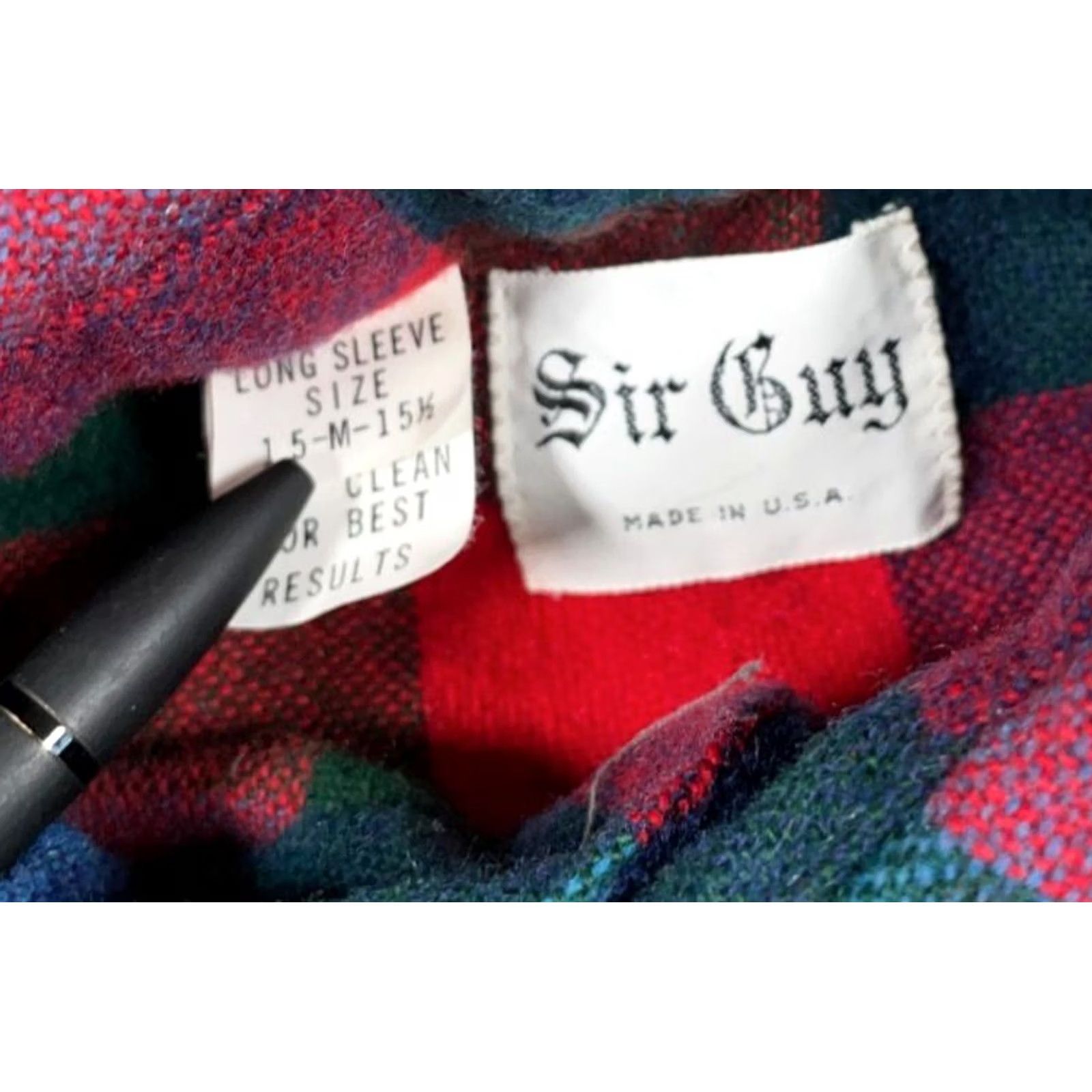 Vintage VINTAGE Sir Guy Wool Flannel Shirt Plaid Check 80s 90s Grunge Mens Medium Red Blue Collared Button-Up Long Sleeve Casual Workwear USA Made Size US M / EU 48-50 / 2 - 3 Thumbnail