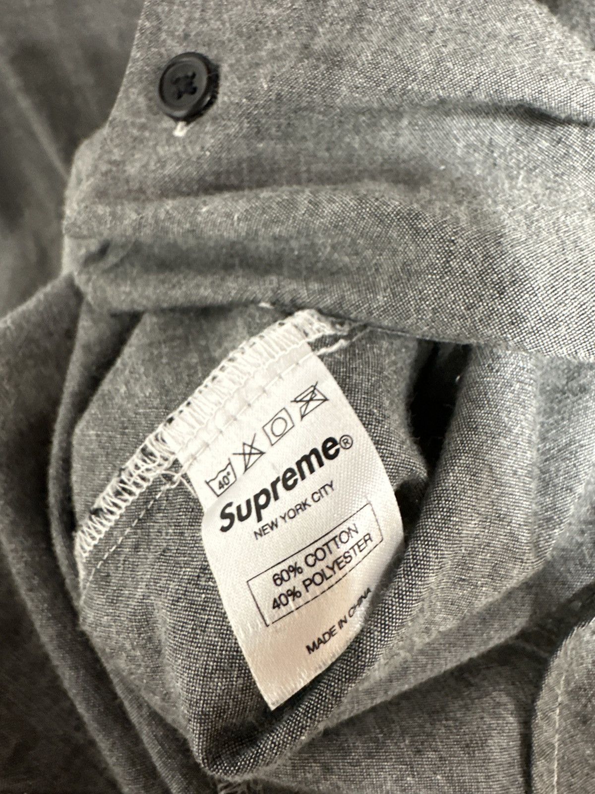Supreme Supreme Button Up Shirt Black Grey Large Size US L / EU 52-54 / 3 - 5 Thumbnail