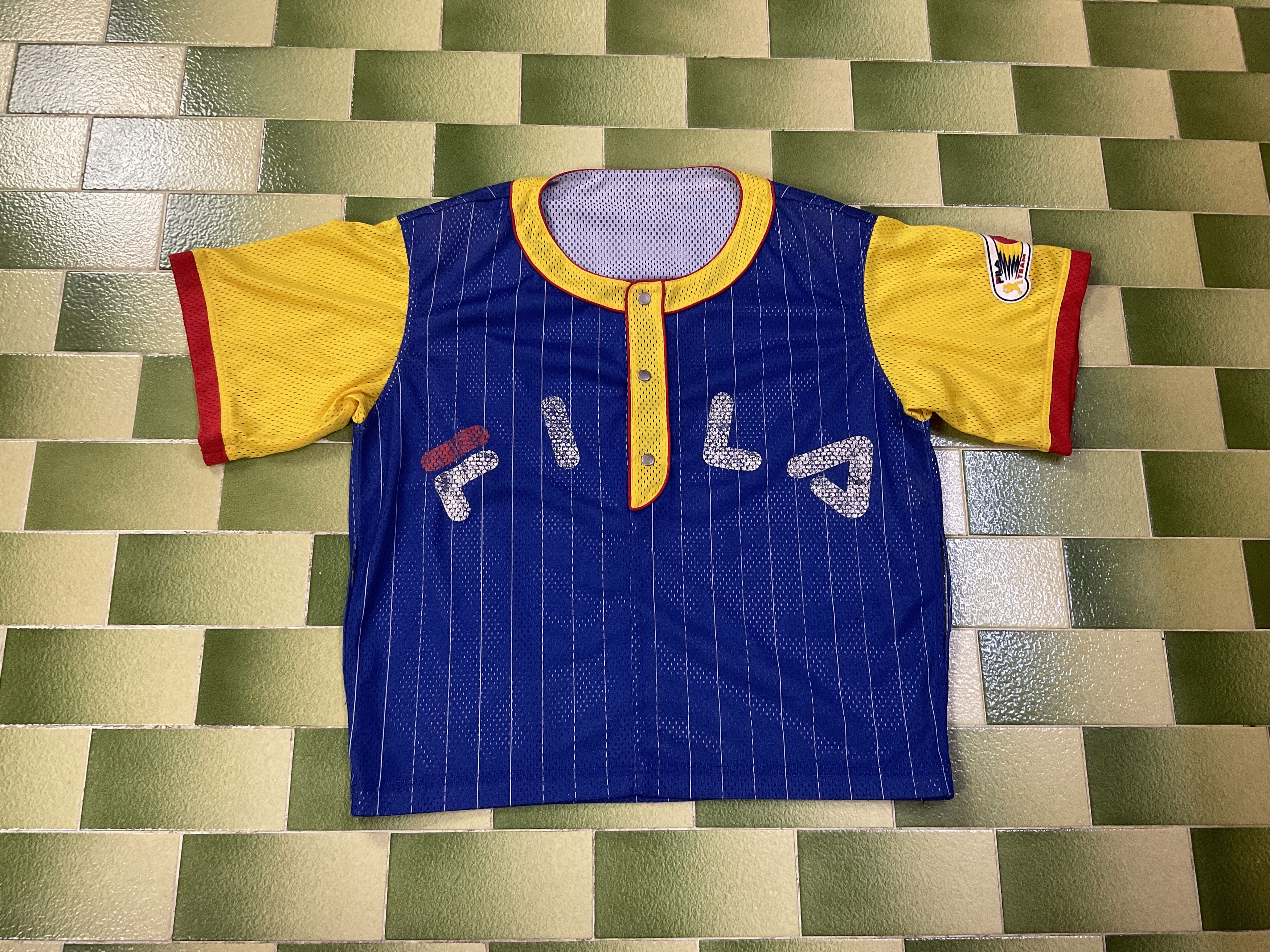 Fila Vintage 1999 Fila Team Baseball Mesh Jersey Shoulder Pads Size US L / EU 52-54 / 3 - 1 Thumbnail
