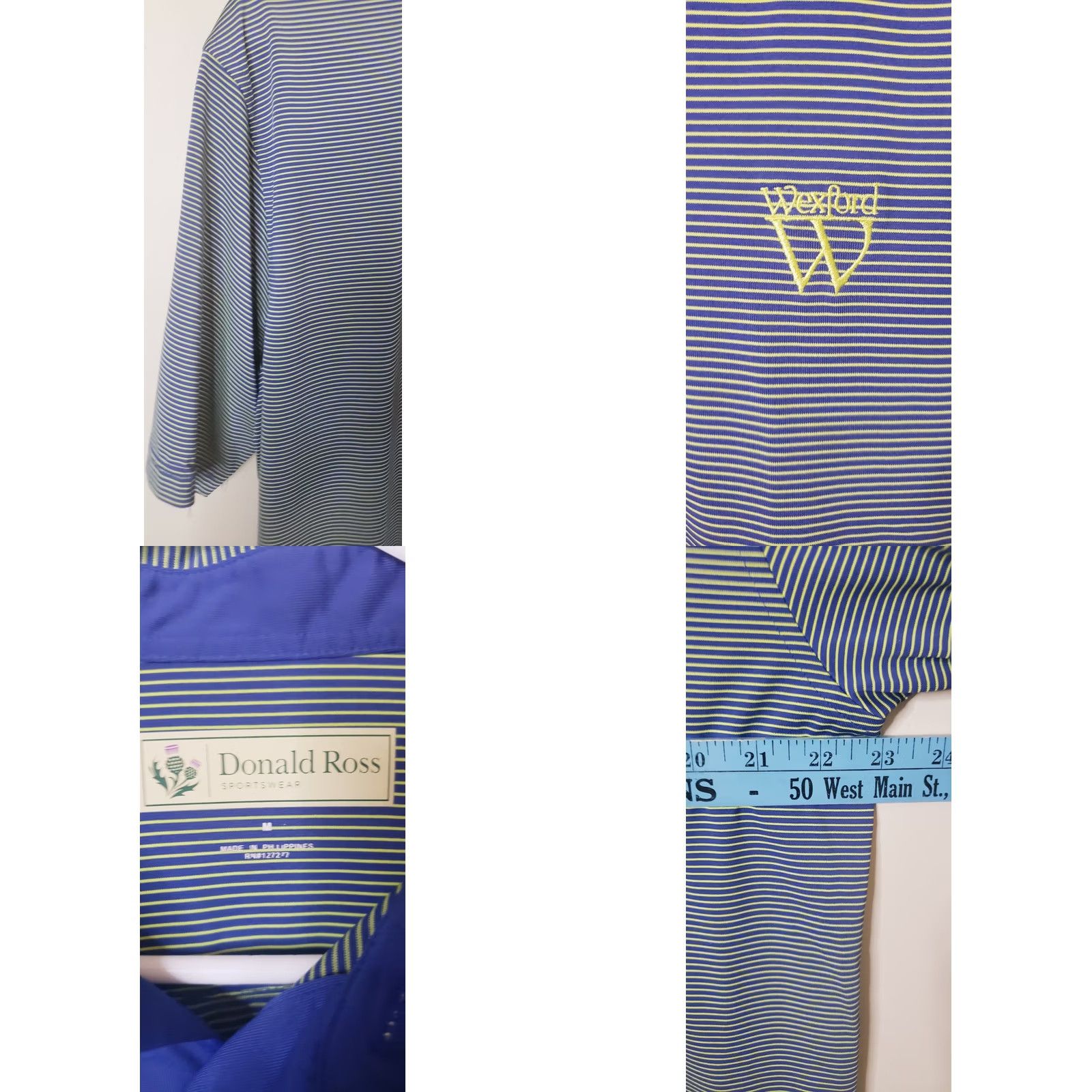 Vintage Donald Ross Polo Shirt Men's M Purple Neon Striped Short Sleeve Logo Golf Size US M / EU 48-50 / 2 - 8 Thumbnail