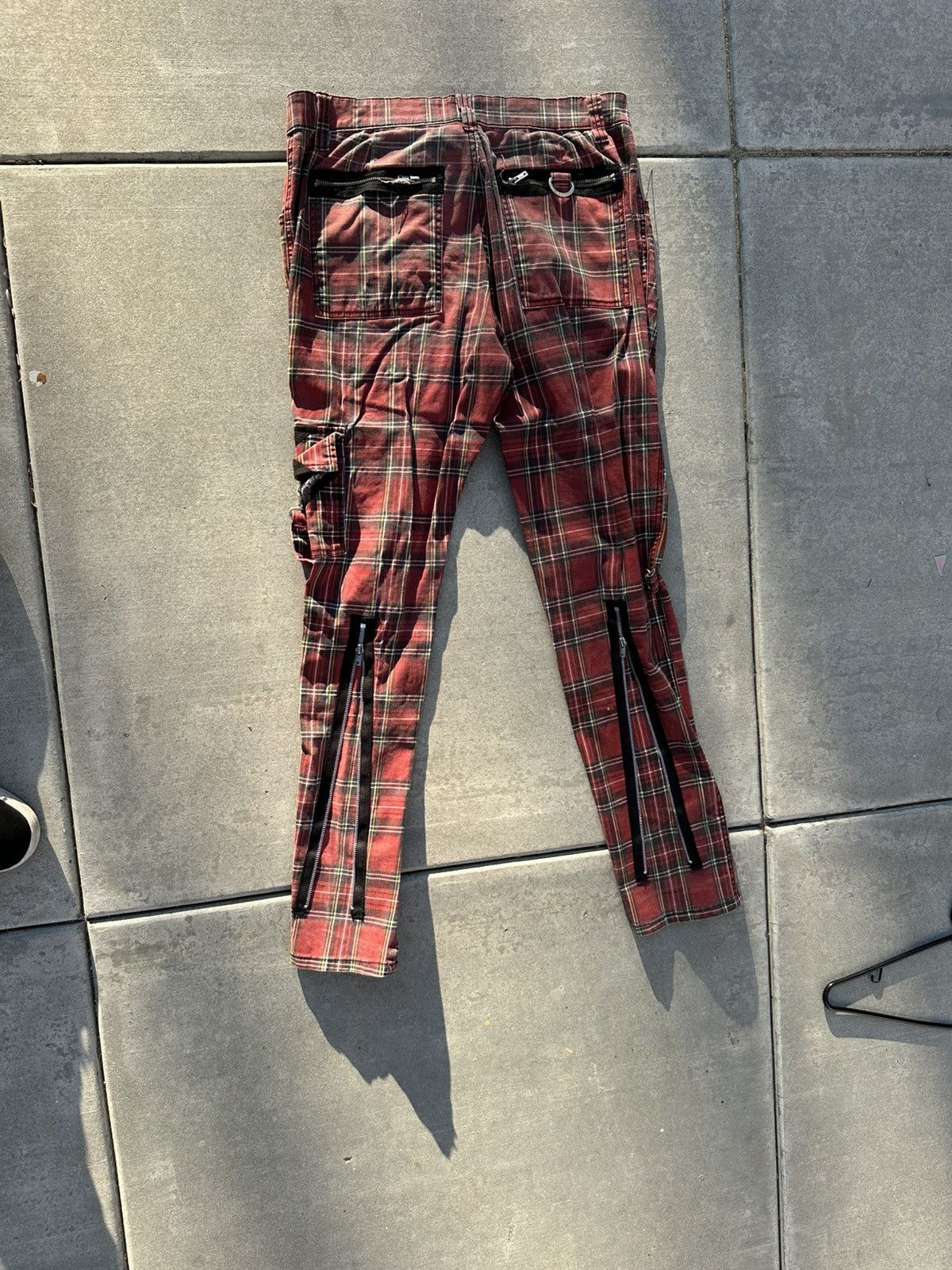 Tripp NYC CLASSIC SLIM LEG BONDAGE PANT RED PLAID Size US 34 / EU 50 - 4 Thumbnail