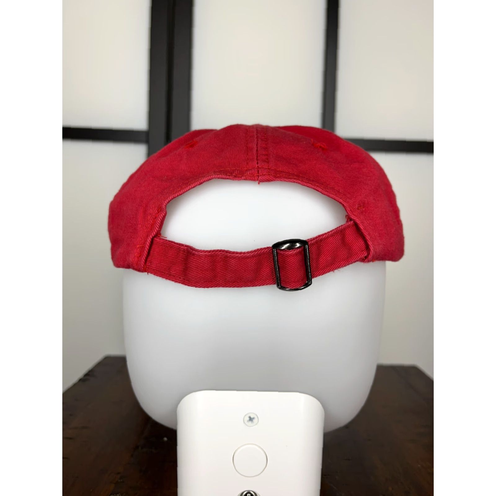 Bebe bebe Red Adjustable Strap Back Womens Baseball Cap Hat Twill Cotton Rhinestone Logo Bling Size ONE SIZE - 4 Thumbnail