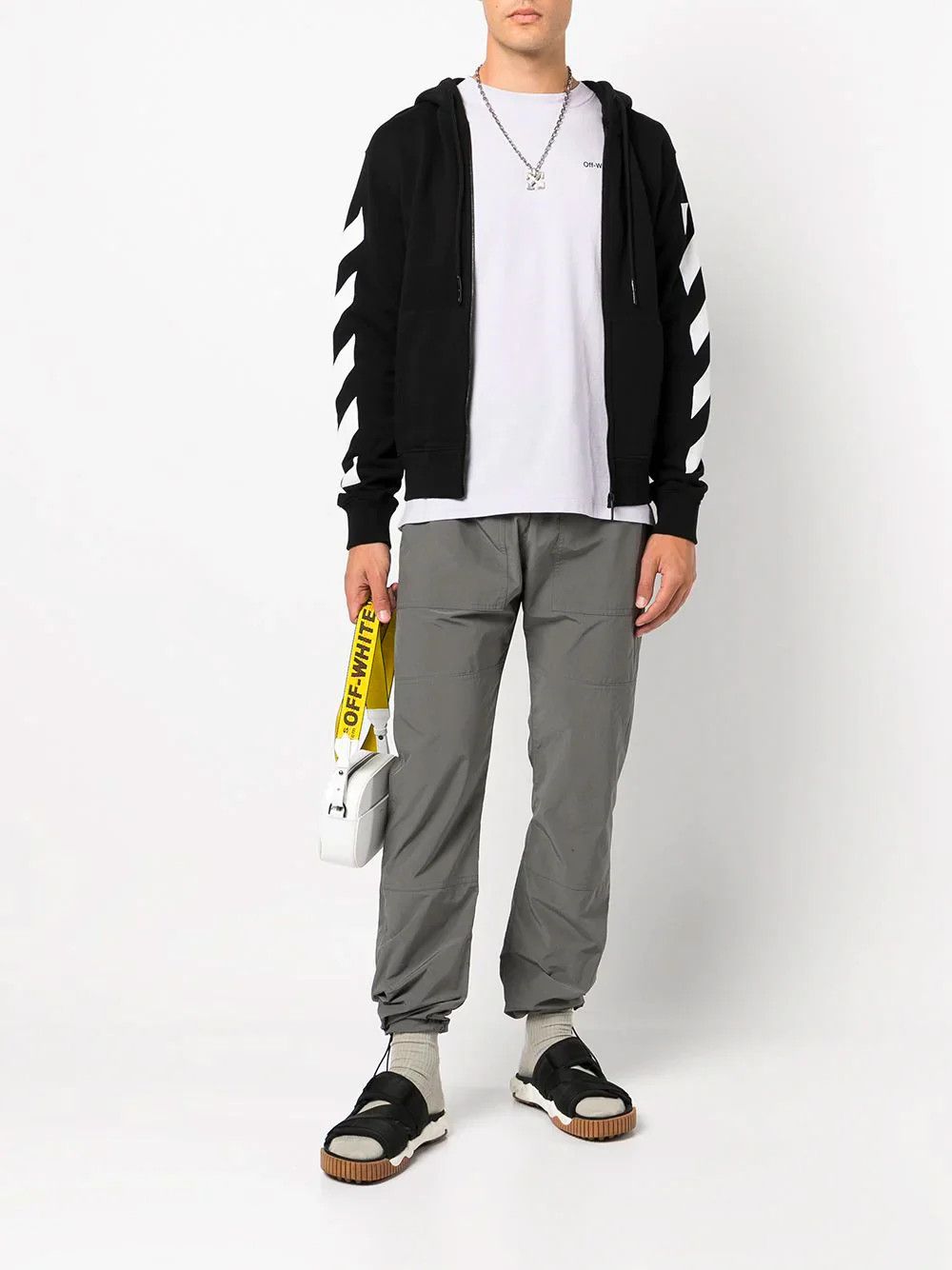Off-White Black Diagonals Arrows Zip Hoodie Size US XXL / EU 58 / 5 - 4 Thumbnail