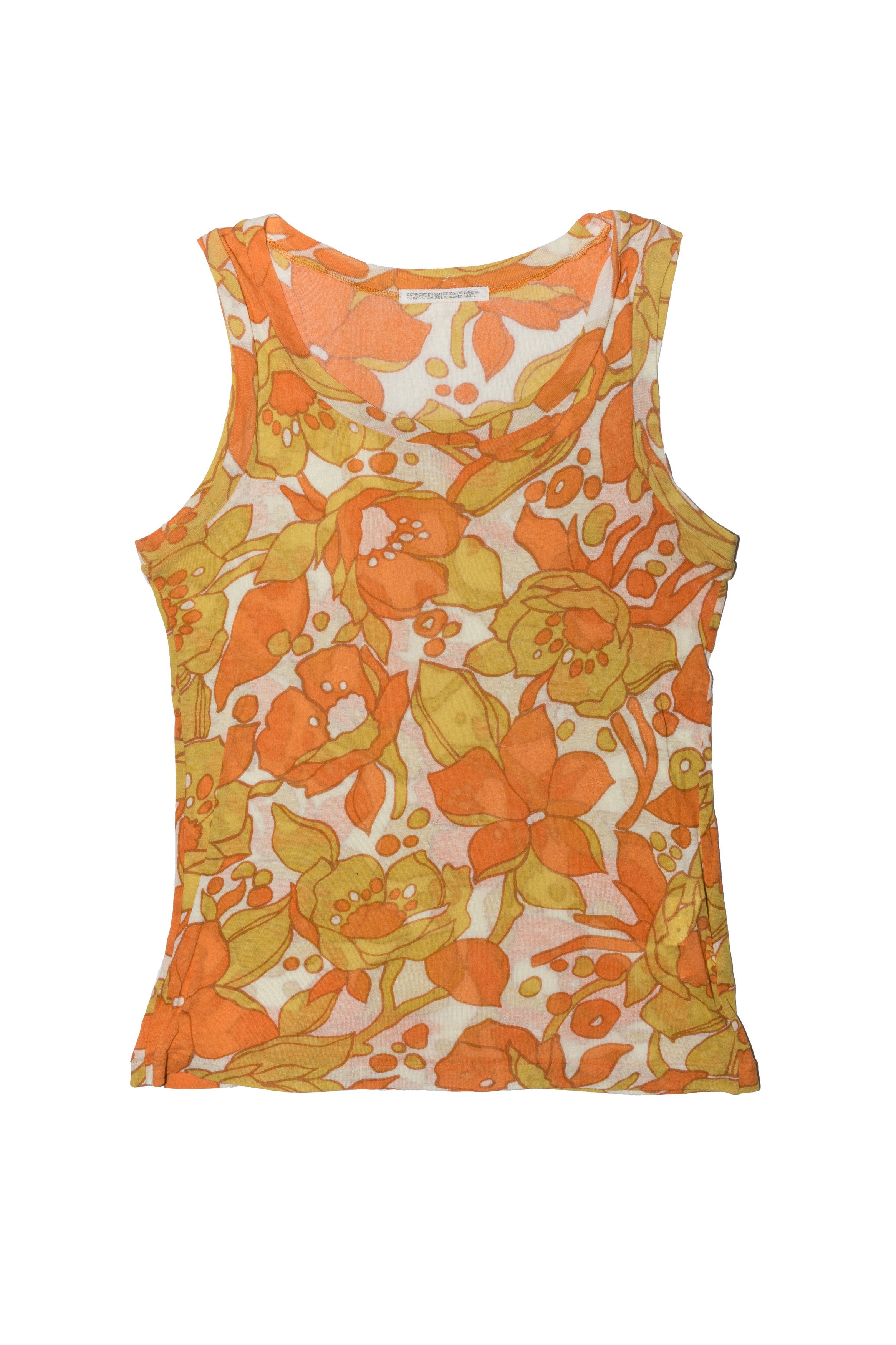 Yohji Yamamoto FLORAL LIGHTWEIGHT TANK VEST TOP Size S / US 4 / IT 40 - 1 Thumbnail
