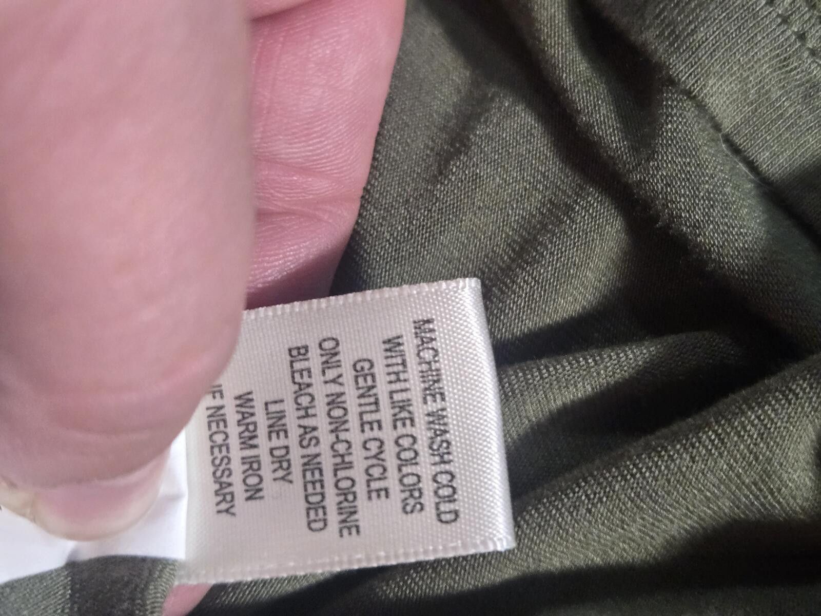 NBDN Nobrandedon WMS SZ L Olive Green Top Patterned Puff Sleeves Bohemian Size L / US 10 / IT 46 - 8 Thumbnail