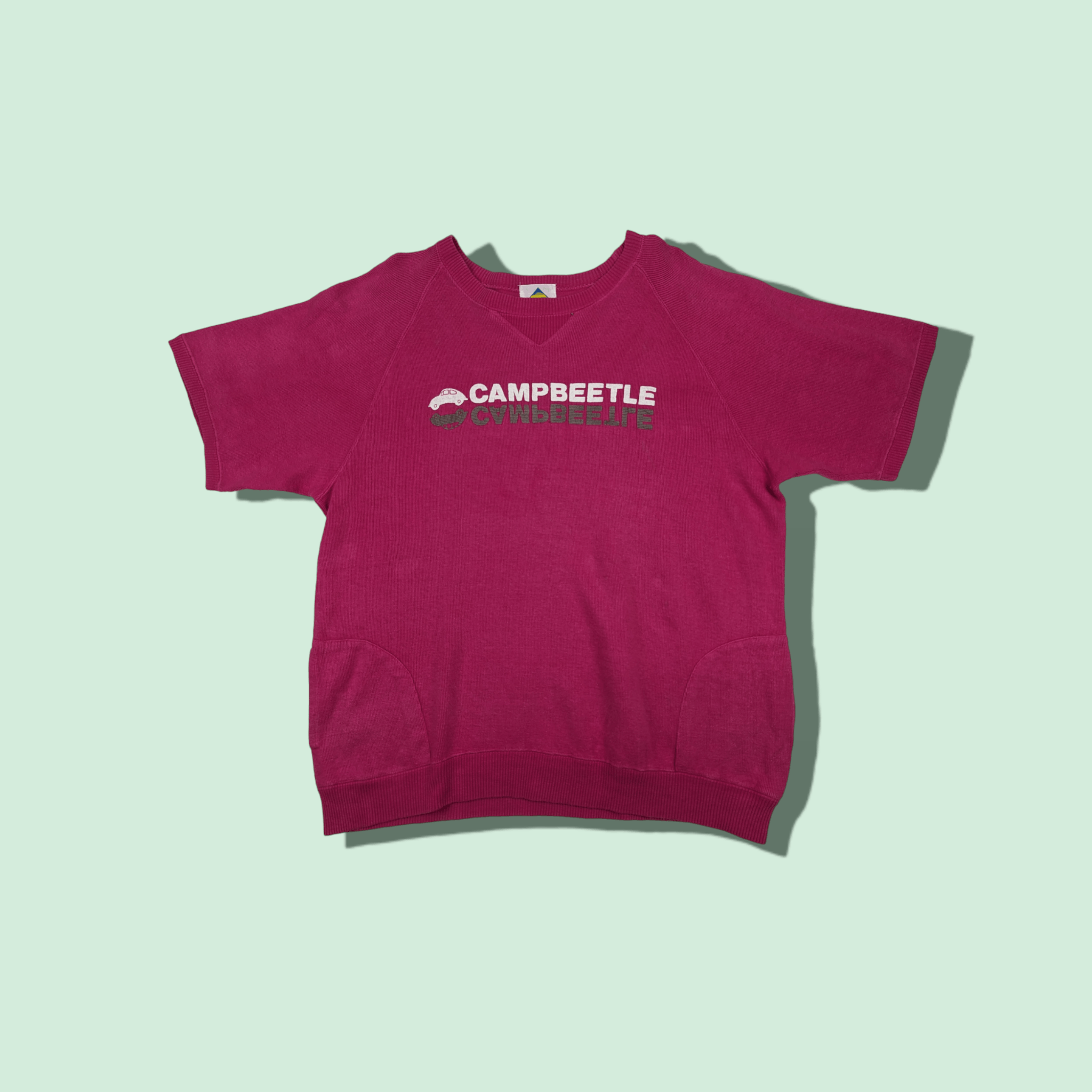 Japanese Brand Vintage 90's CAMPBEETLE Volkswagen Short Sleeve Jumper Size XL / US 12-14 / IT 48-50 - 1 Thumbnail