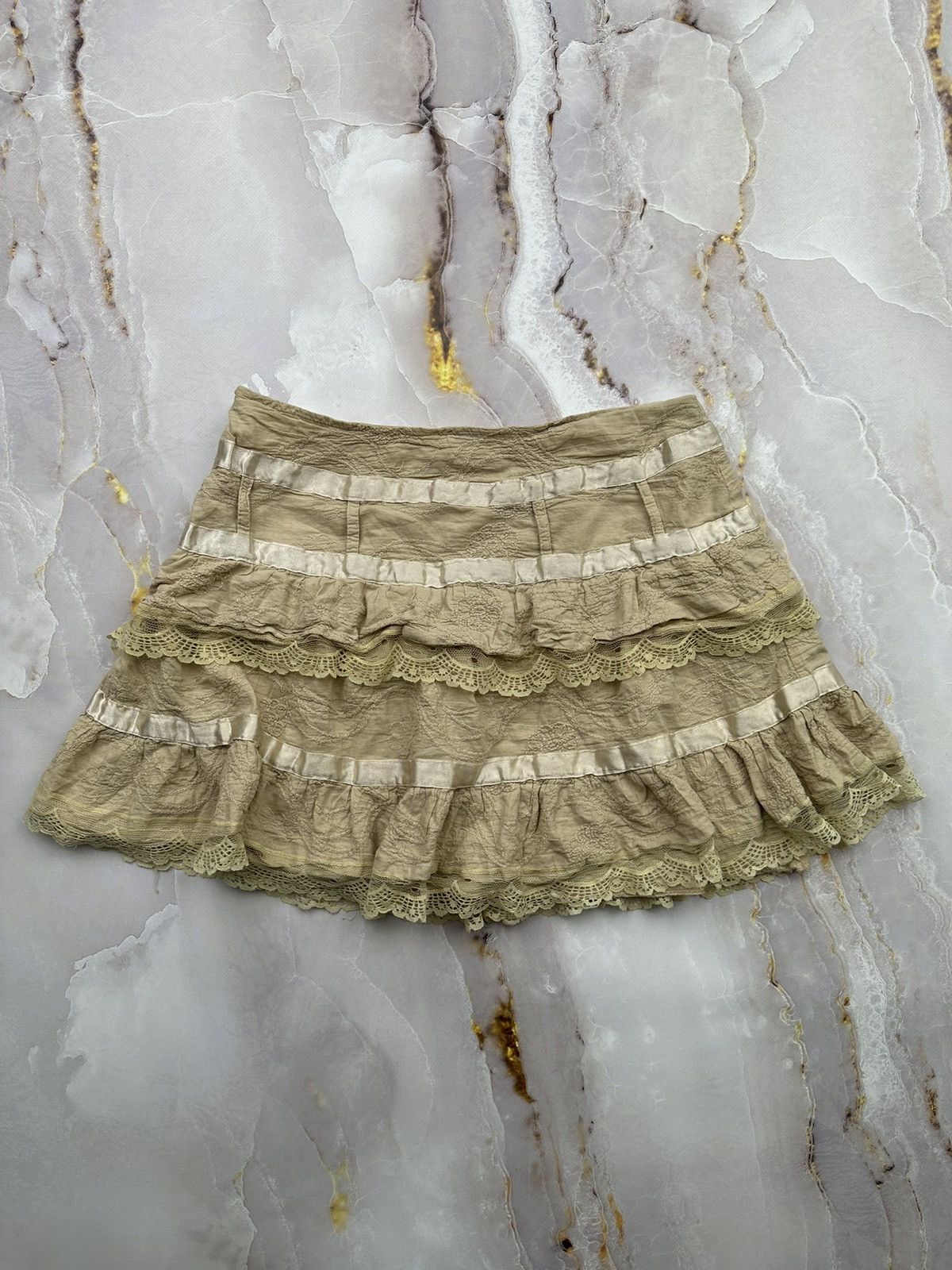 Japanese Brand Vintage Ruffled Flared Skirt Size 26" / US 2 / IT 38 - 5 Thumbnail