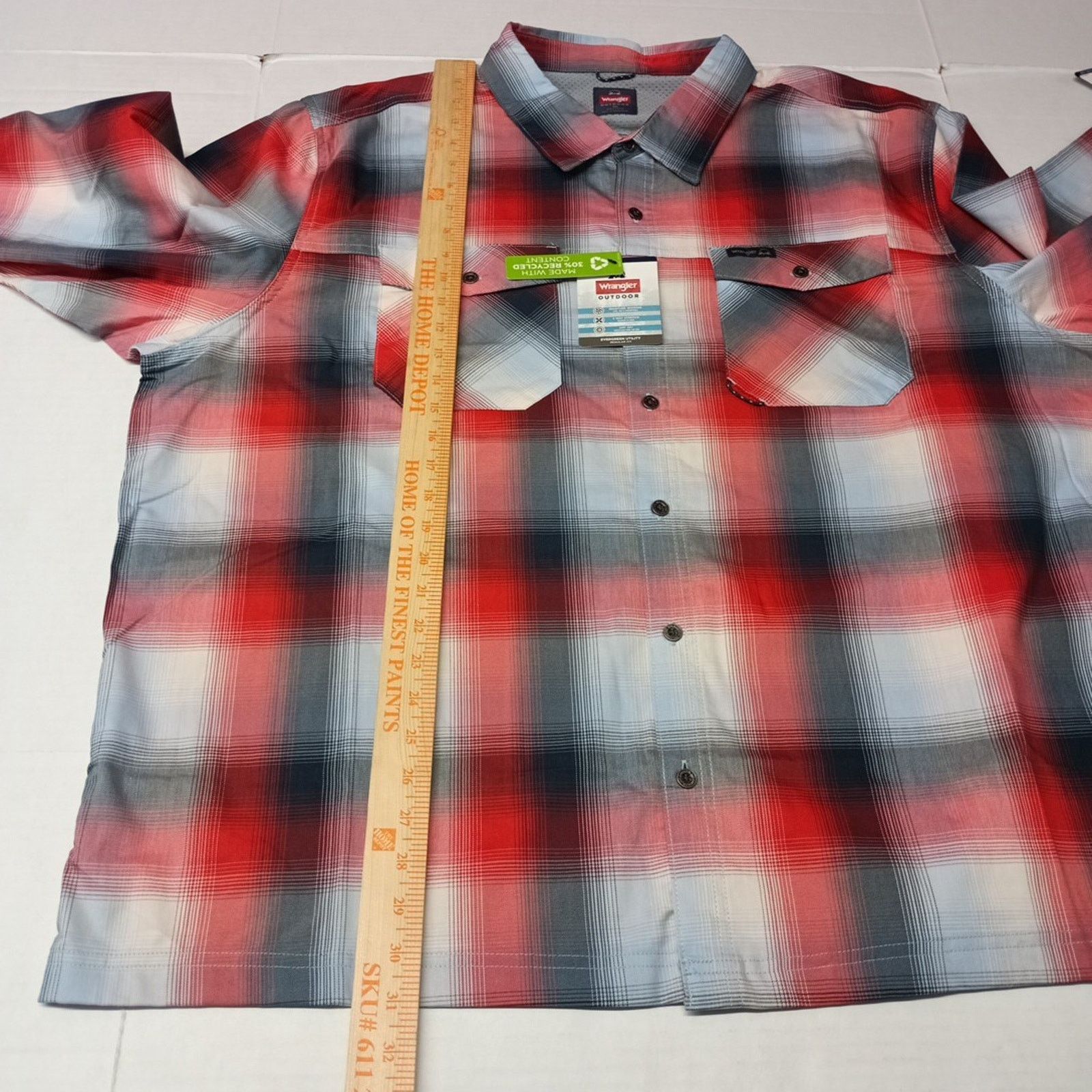 Wrangler Wrangler Shirt Men's 3XL Red Plaid Convertible Sleeves Shirt Size US XXL / EU 58 / 5 - 8 Thumbnail
