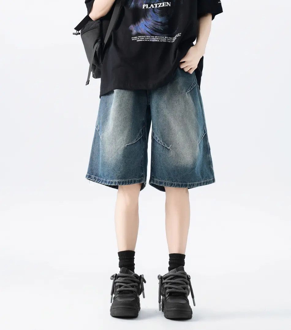 Japanese Brand Straight washed pleated denim shorts Size US 32 / EU 48 - 3 Thumbnail