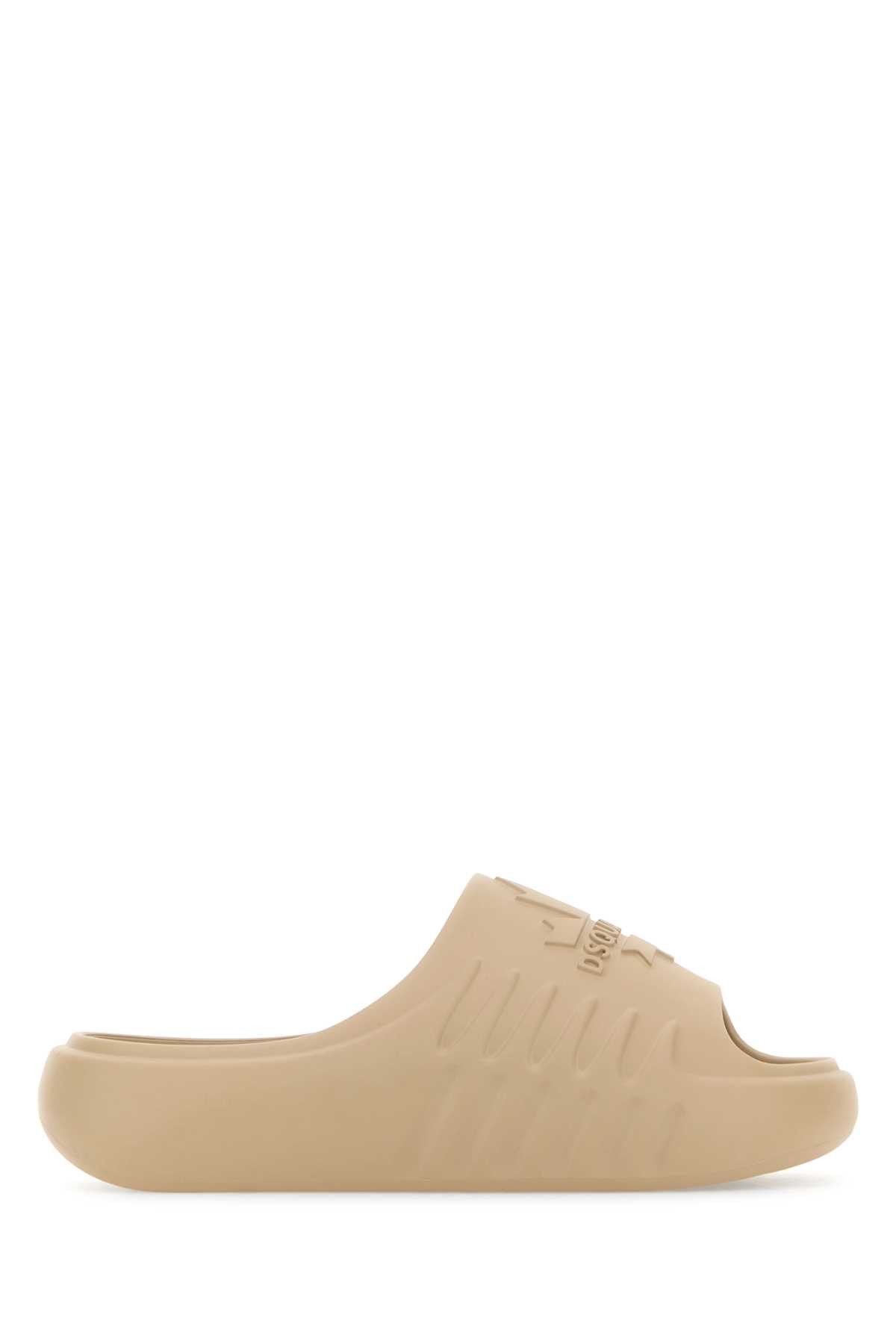 image of Dsquared2 Sand Rubber Canadian Leaf Slippers in Beige O Tan, Women's (Size 12)