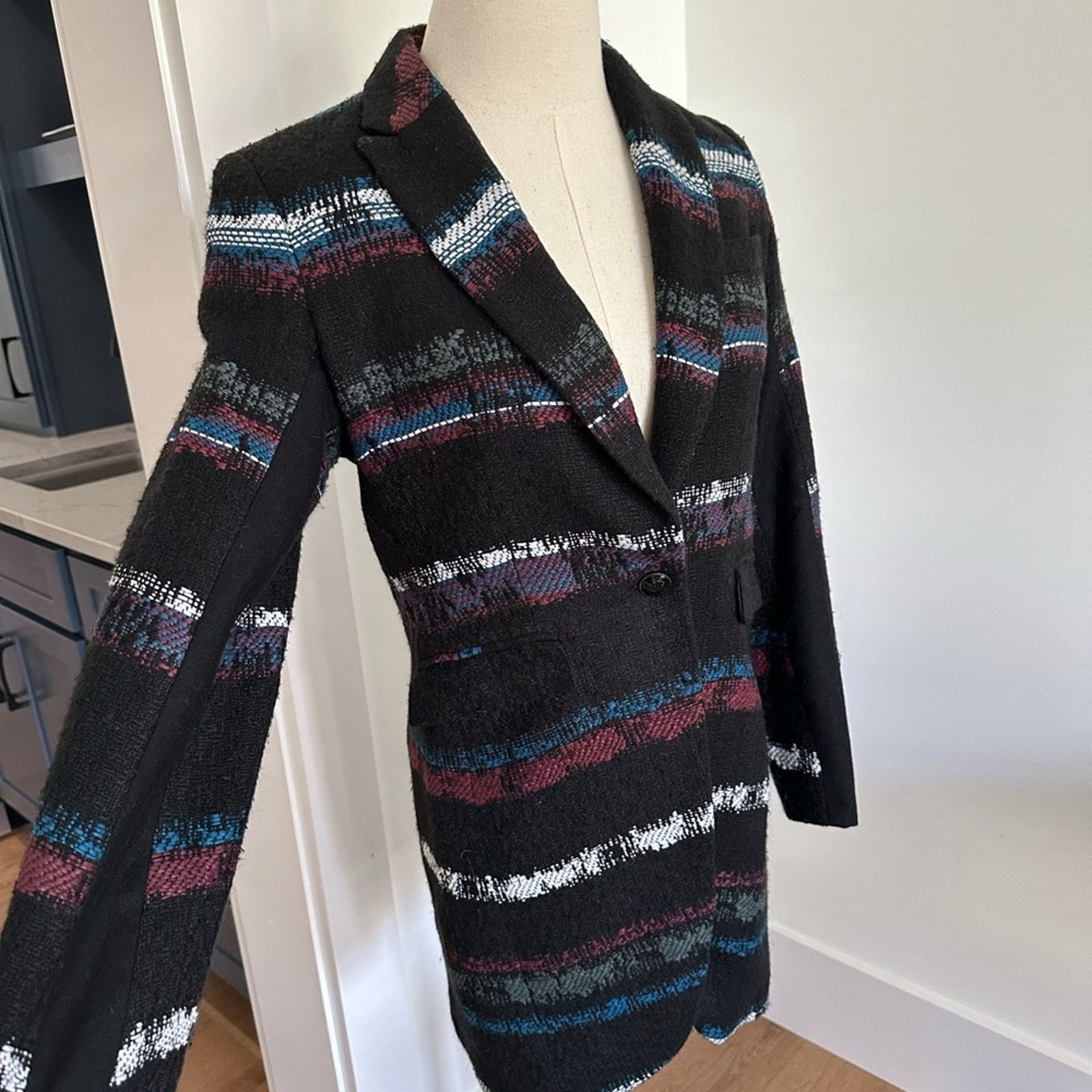 Rag & Bone Rag & Bone Mohair Blend Striped Jacket Blazer - XS Size XS / US 0-2 / IT 36-38 - 6 Thumbnail