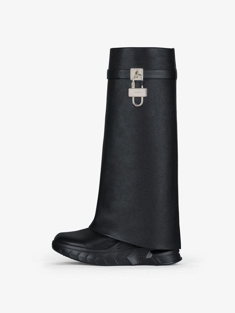 Givenchy o1n1vont0226 Shark Lock Biker Boots in Black Size US 5 / IT 35 - 2 Thumbnail