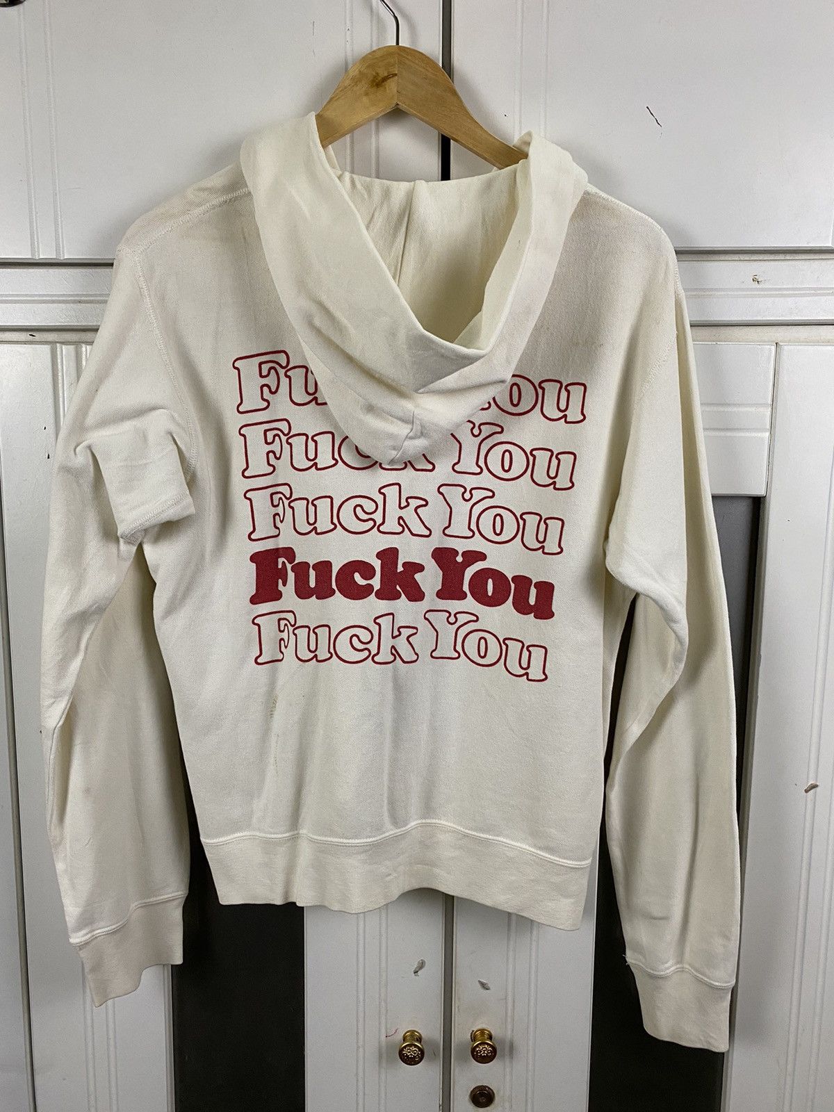 image of Fuck You Hysteric Glamour Hoodie Zipper in White, Men's (Size Small)