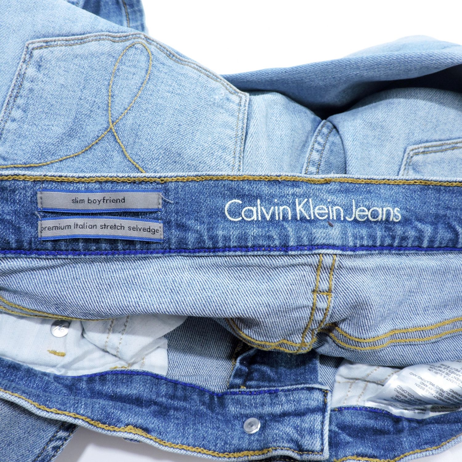 Calvin Klein CK PREMIUM ITALIAN STRETCH SELVEDGE CASPIAN SEA SLIM DENIM Size US 27 - 3 Thumbnail