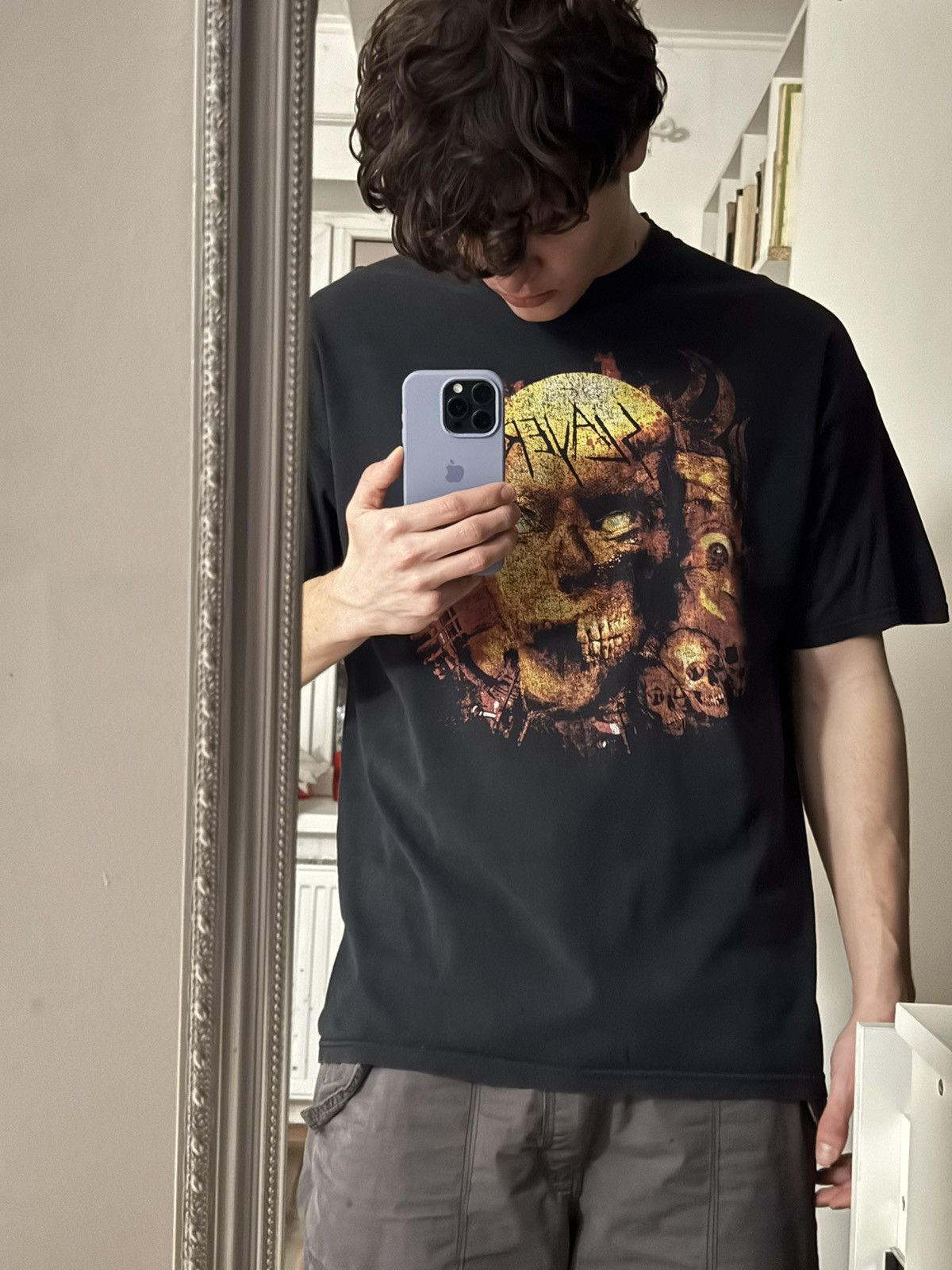 Band Tees Vintage 2003 SLAYER BURNING SKULL BAND TEE Size US XL / EU 56 / 4 - 5 Thumbnail
