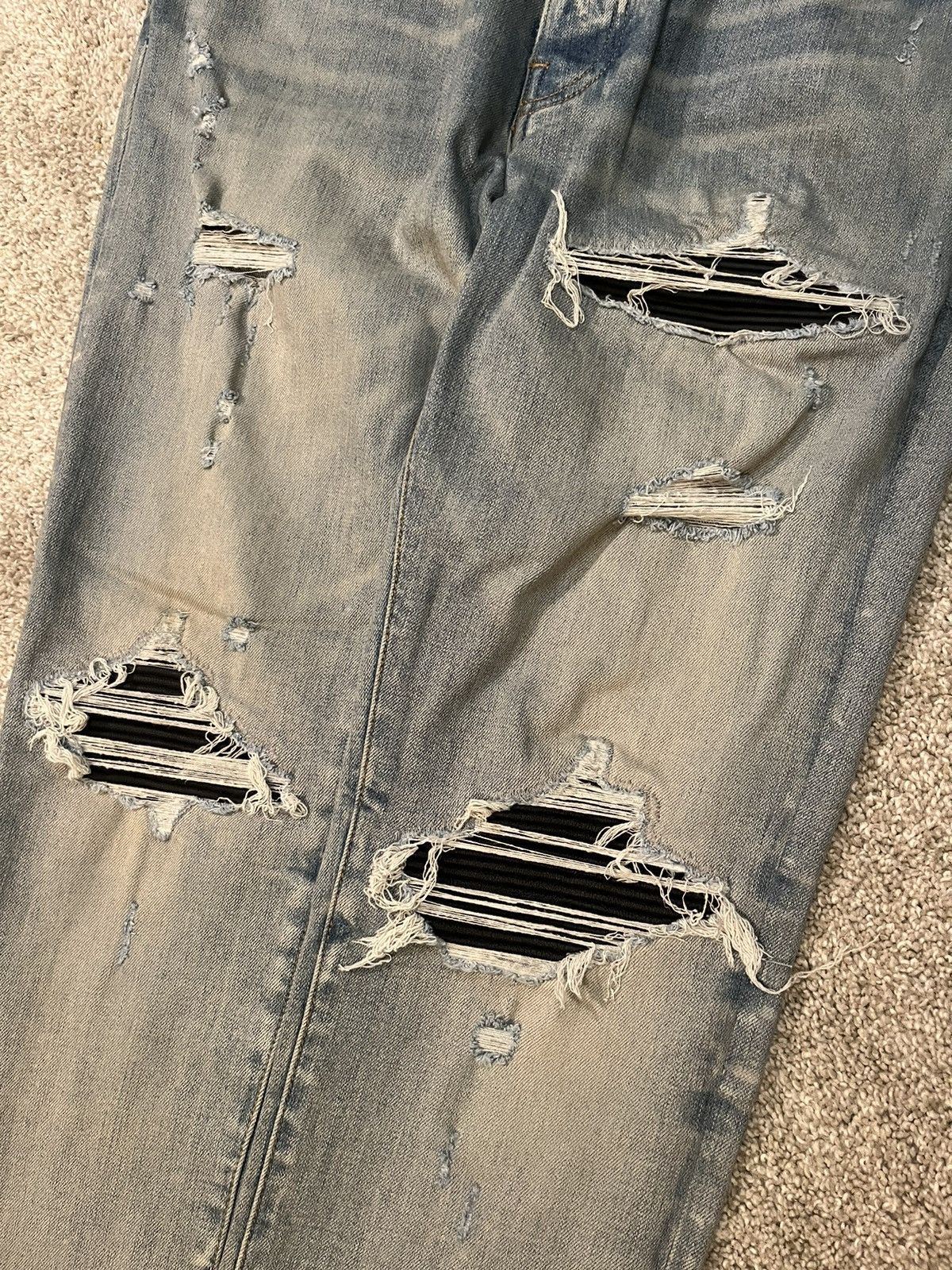 Amiri Amiri Mx1 Leather Patch Jeans Size US 34 / EU 50 - 3 Thumbnail