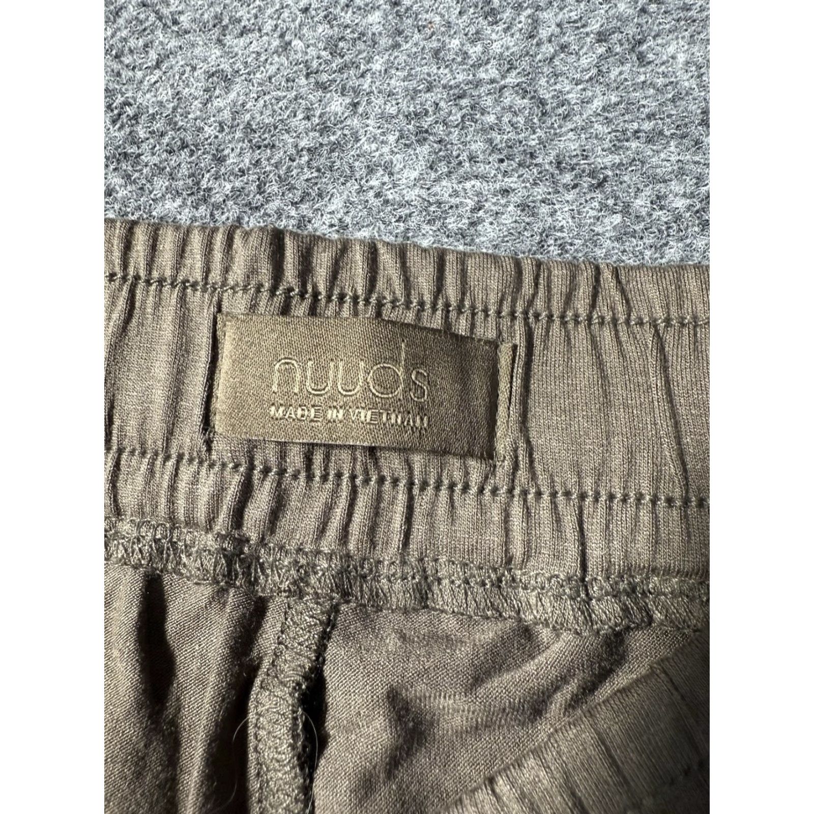 Vintage Nuuds Pants Womens Large Brown Wide Leg Rayon Spandex Stretch Lounge Comfy Size 36" / US 14 / IT 50 - 5 Thumbnail