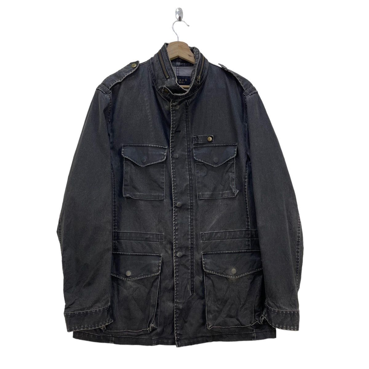image of 14Th Addiction x Beauty Beast Vintage Men Bigi Military Field Jacket Jacket in Black (Size Medium)