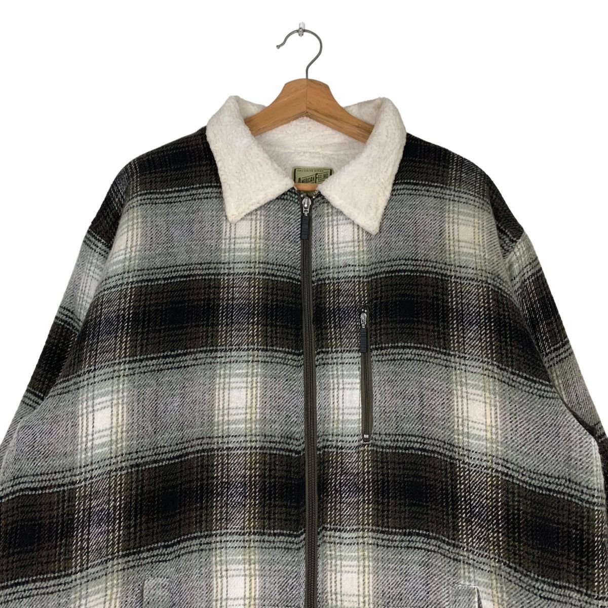 Japanese Brand AMERICAN FEELING Shadow Plaid Sherpa Jacket #0411-C19 Size US L / EU 52-54 / 3 - 2 Thumbnail