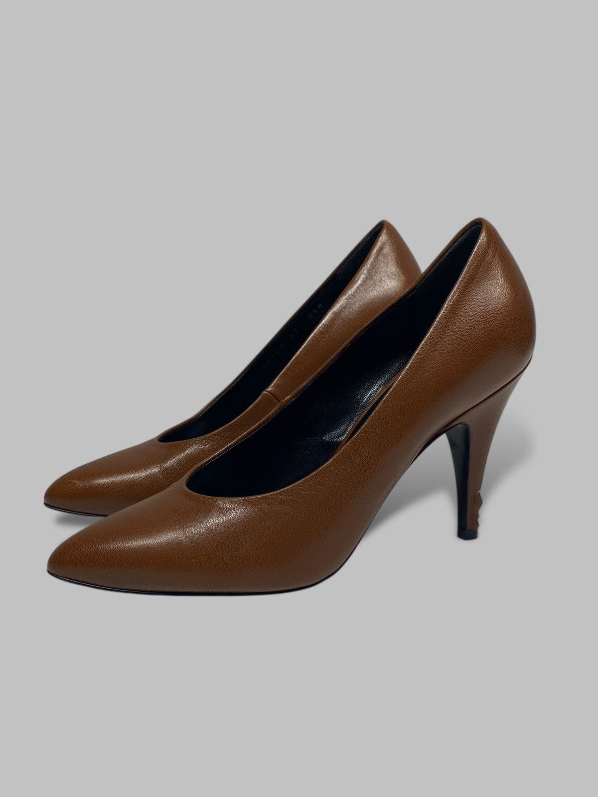 Gucci Gucci Brown Leather Blanca Pointed Toe Pump Heels RRP 700$ Size US 7 / IT 37 - 3 Thumbnail