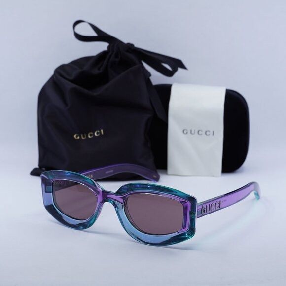 Gucci Gucci GG1719S 003 Sunglasses Shiny Transparent Violet  display picture 2