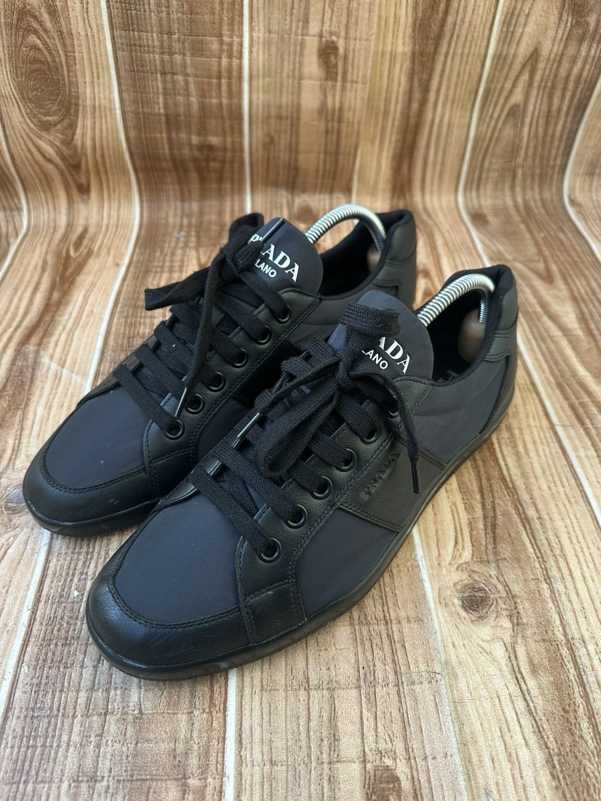 Prada Prada Men’s Nylon-Spazzolato Leather Sneaker Lowtops Size US 10 / EU 43 - 4 Thumbnail