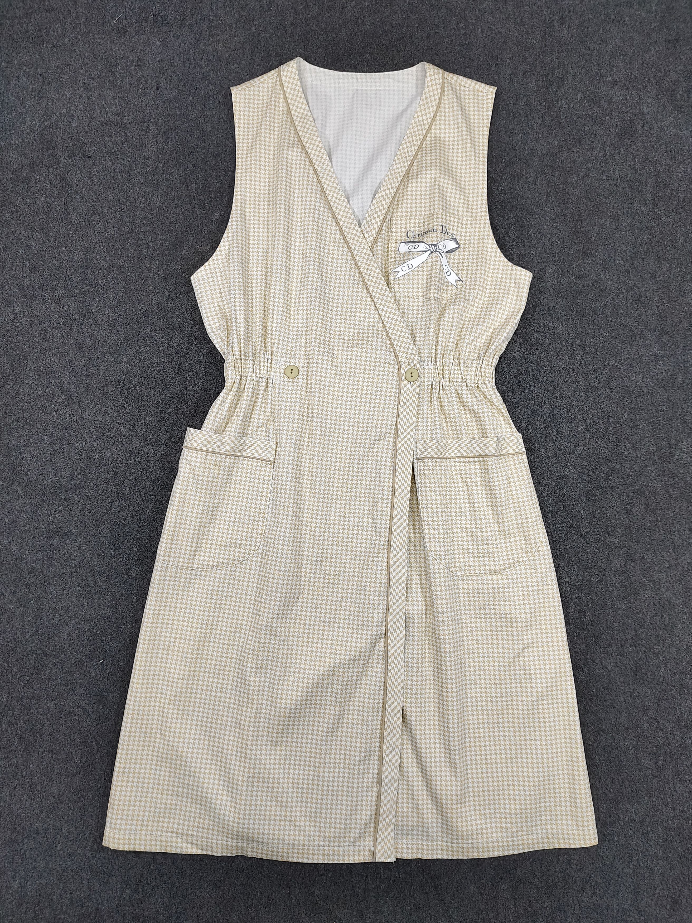 Christian Dior Monsieur 90s Christian Dior- CD Logo Houndstooth Wrap Dress Size M / US 6-8 / IT 42-44 - 5 Thumbnail