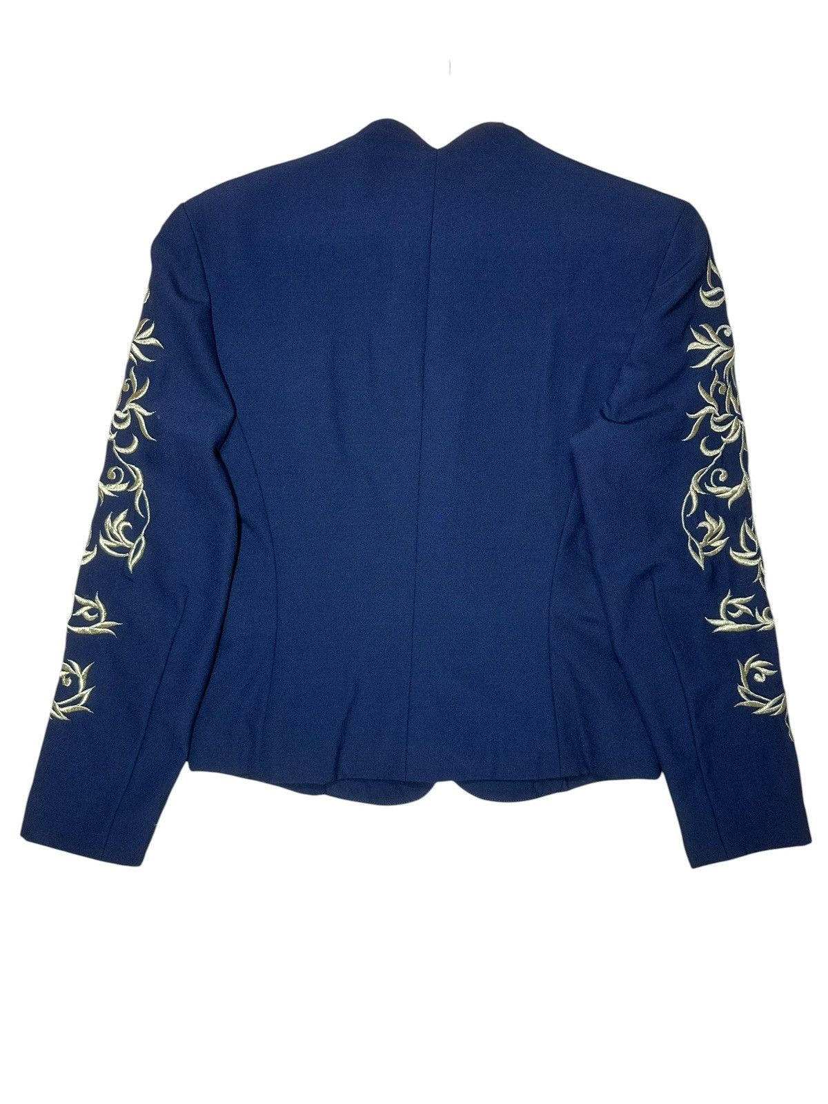 Japanese Brand St.Sophia blazer gold-toned floral embroidery on the sleeves Size S / US 4 / IT 40 - 3 Thumbnail