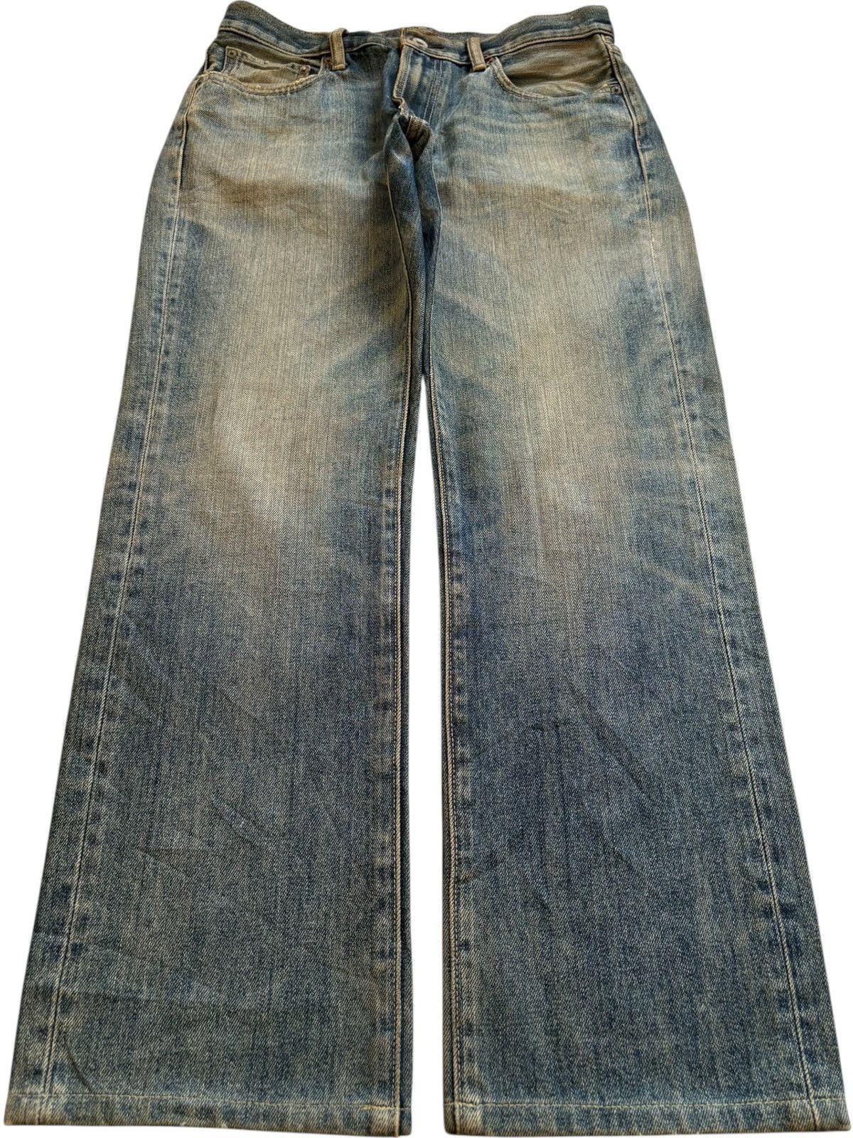 Uniqlo Vintage Uniqlo Rusty Mud Wash Loose Blue Jeans Size US 31 - 1 Thumbnail