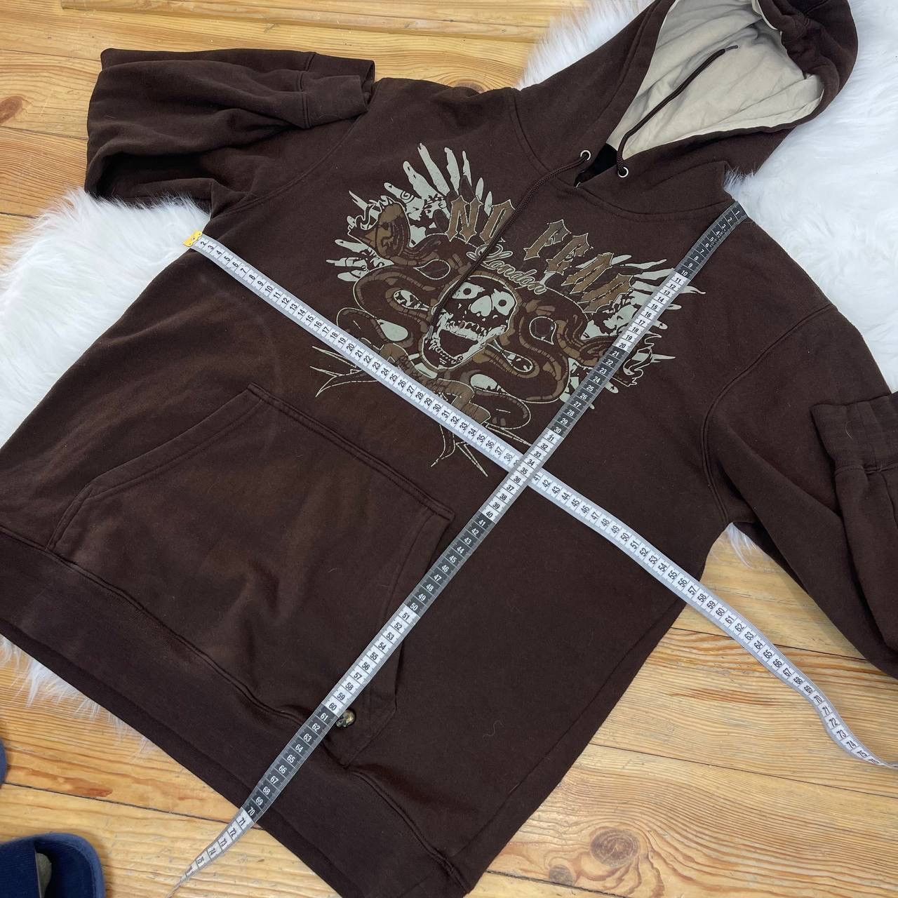 No Fear No Fear London Graphic Hoodie Skull Print Brown XXL Vintage Size US XXL / EU 58 / 5 - 8 Thumbnail