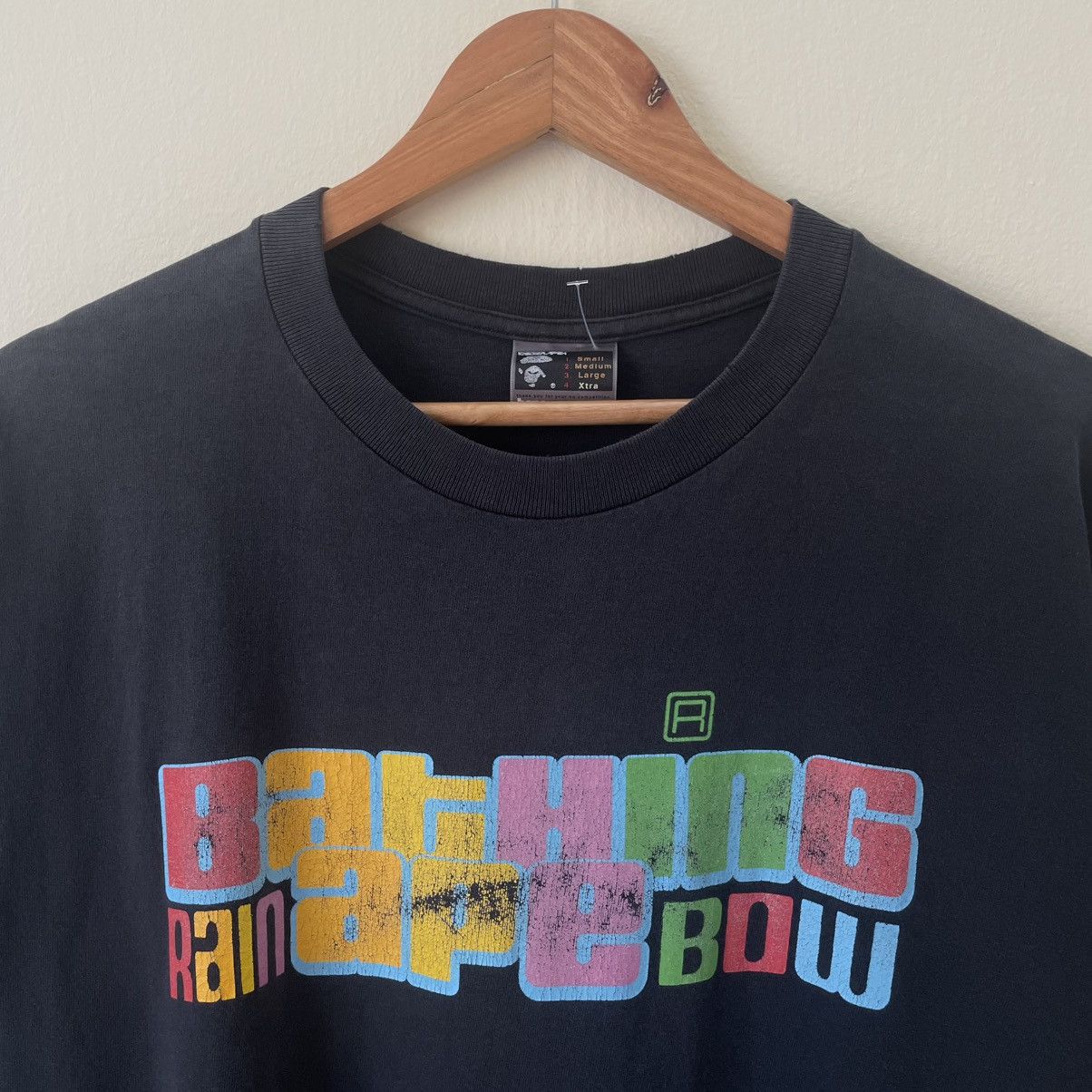 Bape Vintage Thrashed OG BAPE Rainbow Tee Shirt Size US XL / EU 56 / 4 - 2 Thumbnail