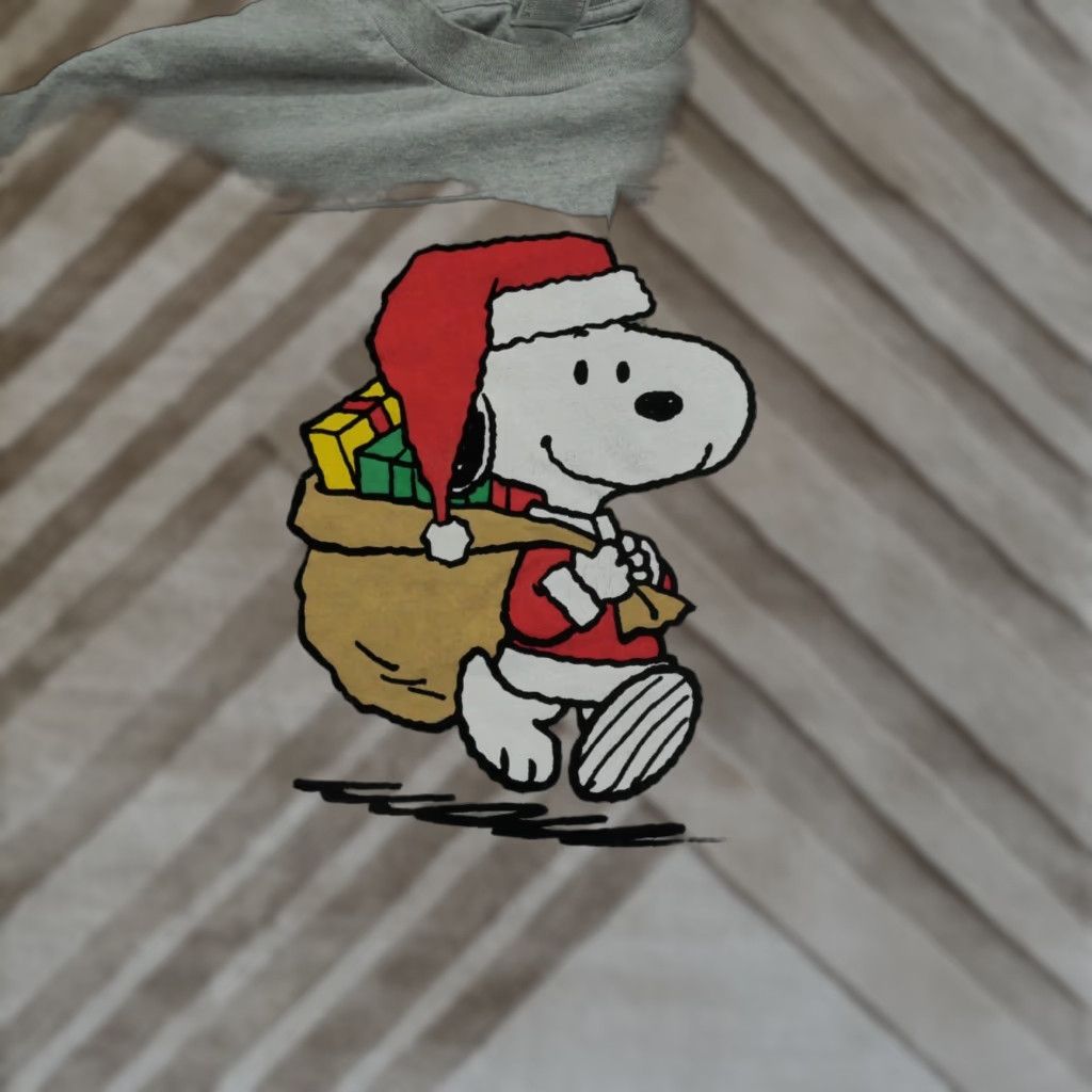 Peanuts Vintage Peanuts Snoopy T-Shirt Mens XL Gray Santa Christmas 90s Art Theme Mens Size US XL / EU 56 / 4 - 1 Thumbnail