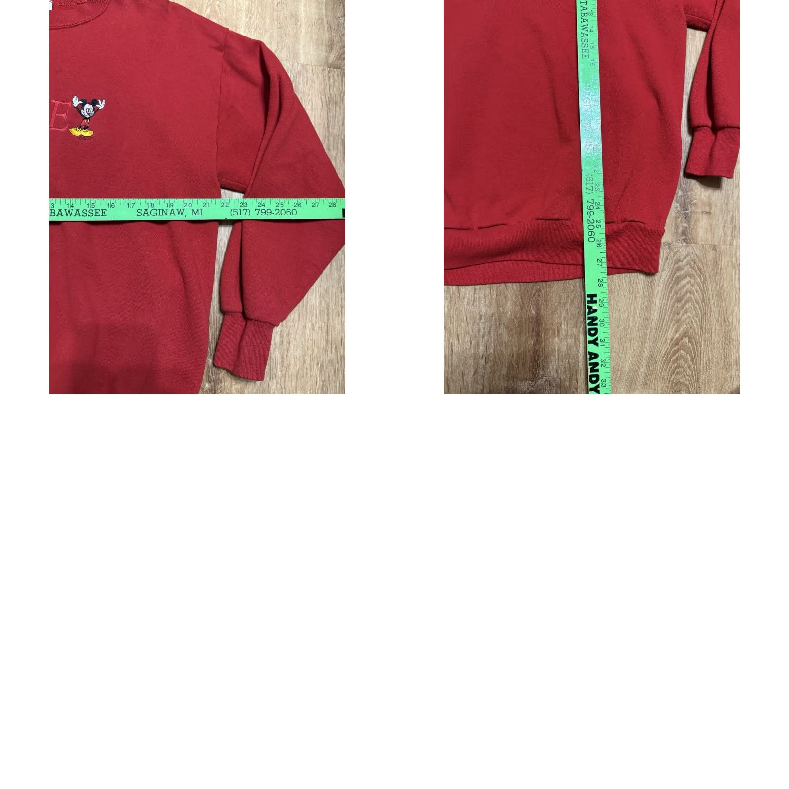 Velva Sheen VINTAGE Mickey Mouse Sweatshirt XL Red Velva Sheen Crew Neck Long Sleeve Red Mens Size US XL / EU 56 / 4 - 8 Thumbnail