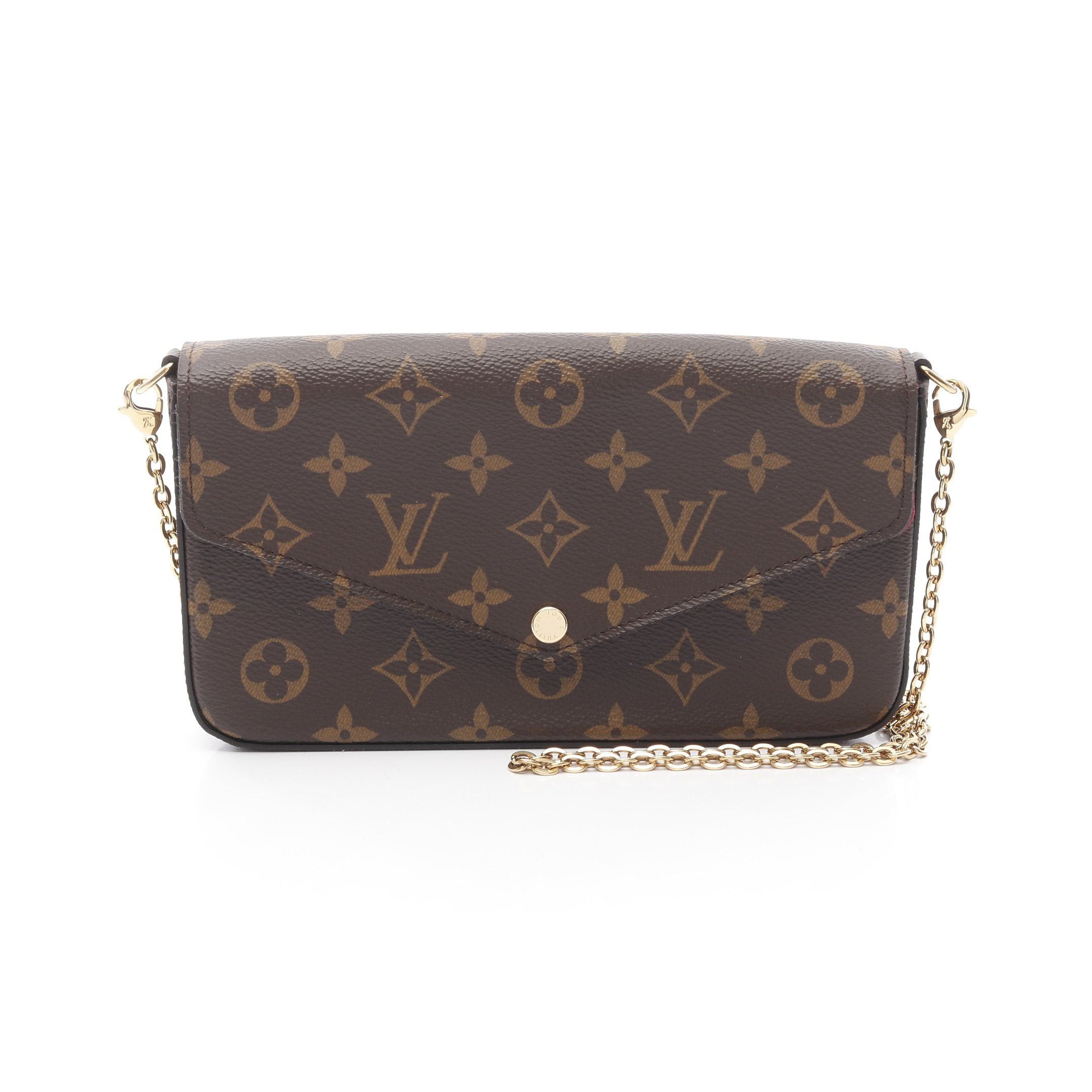 Louis Vuitton Louis Vuitton Pochette Felicie Monogram Fuchsia Chain Shoulder Bag Brown Size ONE SIZE - 1 Thumbnail