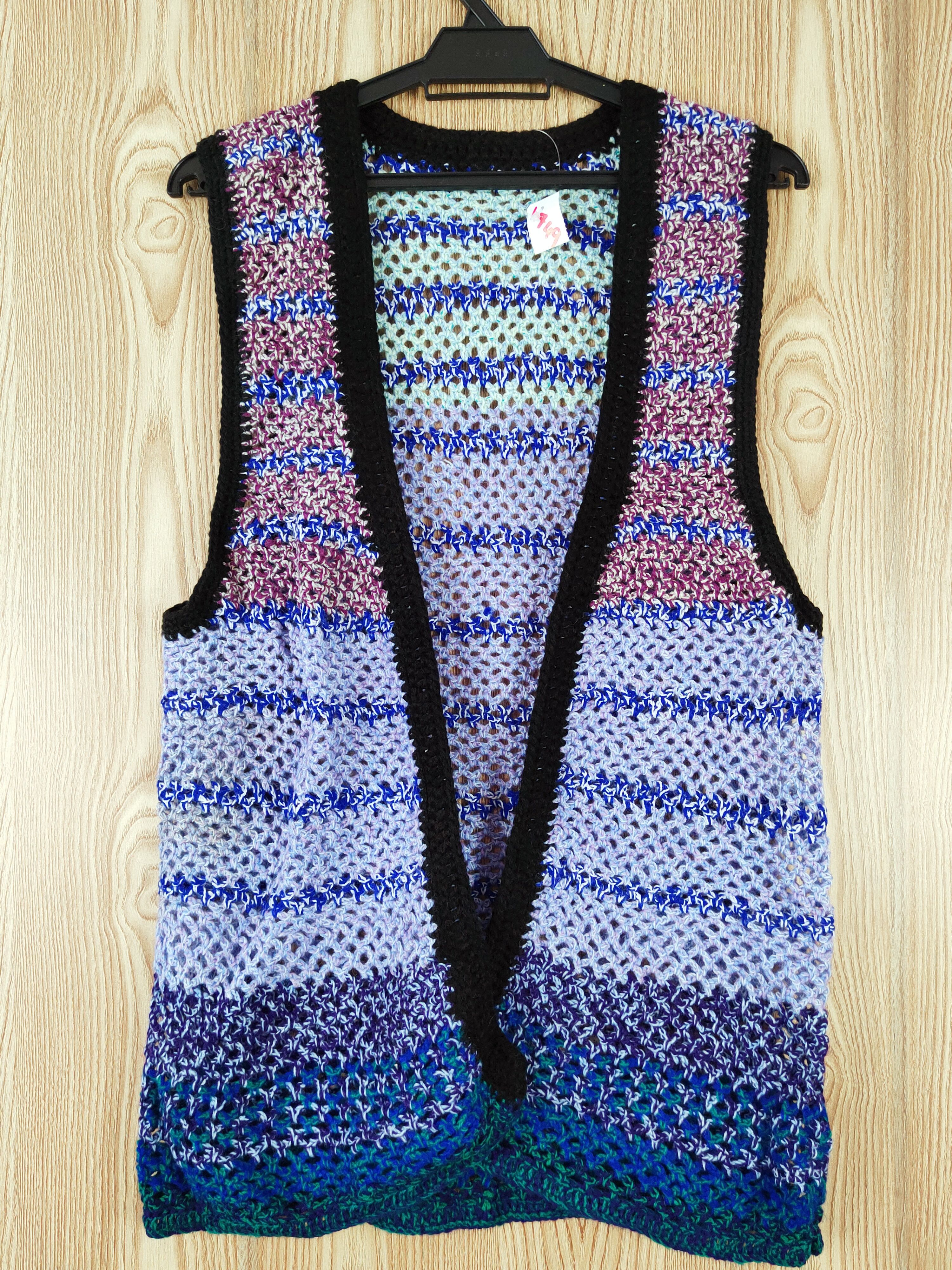 Japanese Brand Japan vintage Purple Knitwear handmade Vests #W749 Size US S / EU 44-46 / 1 - 1 Thumbnail