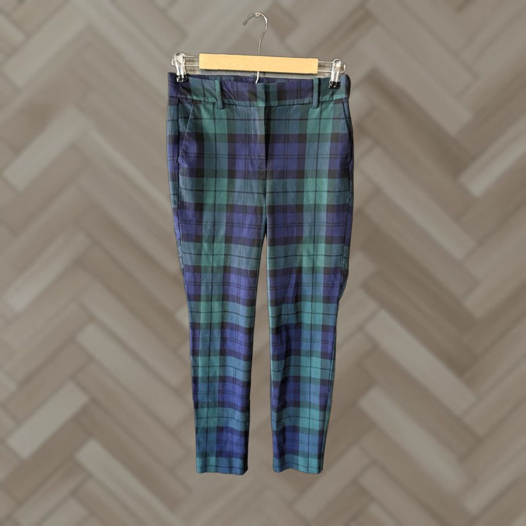 J.Crew J. Crew Pants Womens Size 2 Green Plaid Chino Ruby Full Length Size 26" / US 2 / IT 38 - 1 Thumbnail
