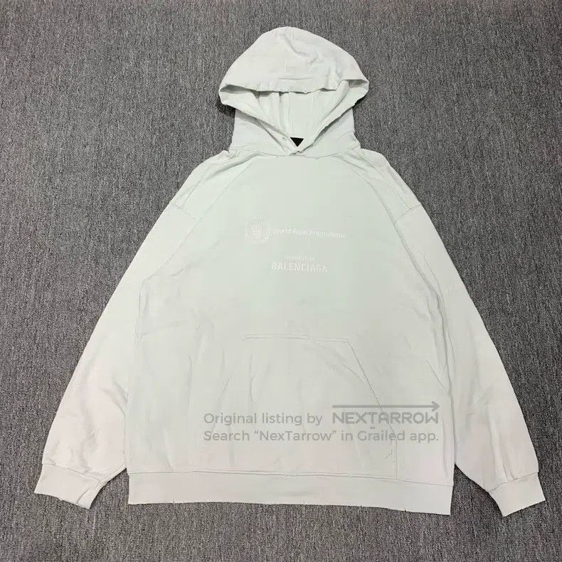 Balenciaga Balenciaga White and Green Grain Hooded Sweatshirt/M Size Size US M / EU 48-50 / 2 - 1 Thumbnail