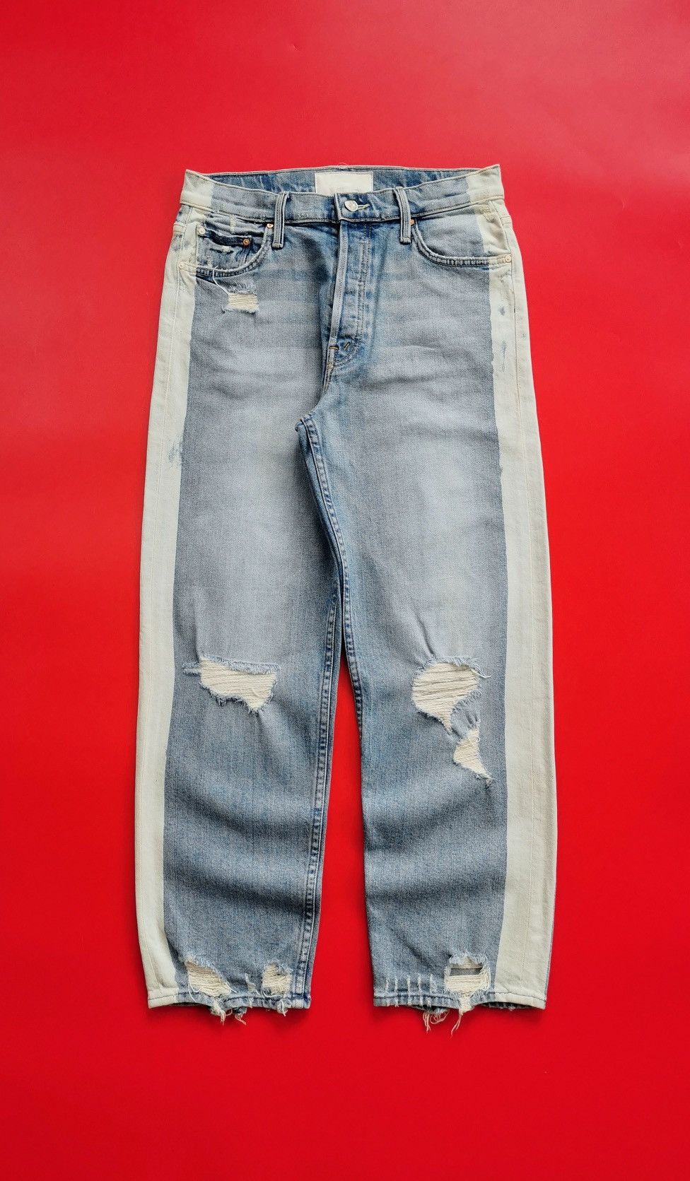 MOTHER Mother The Trasher Stripe Confession Jeans Size 29" - 1 Thumbnail