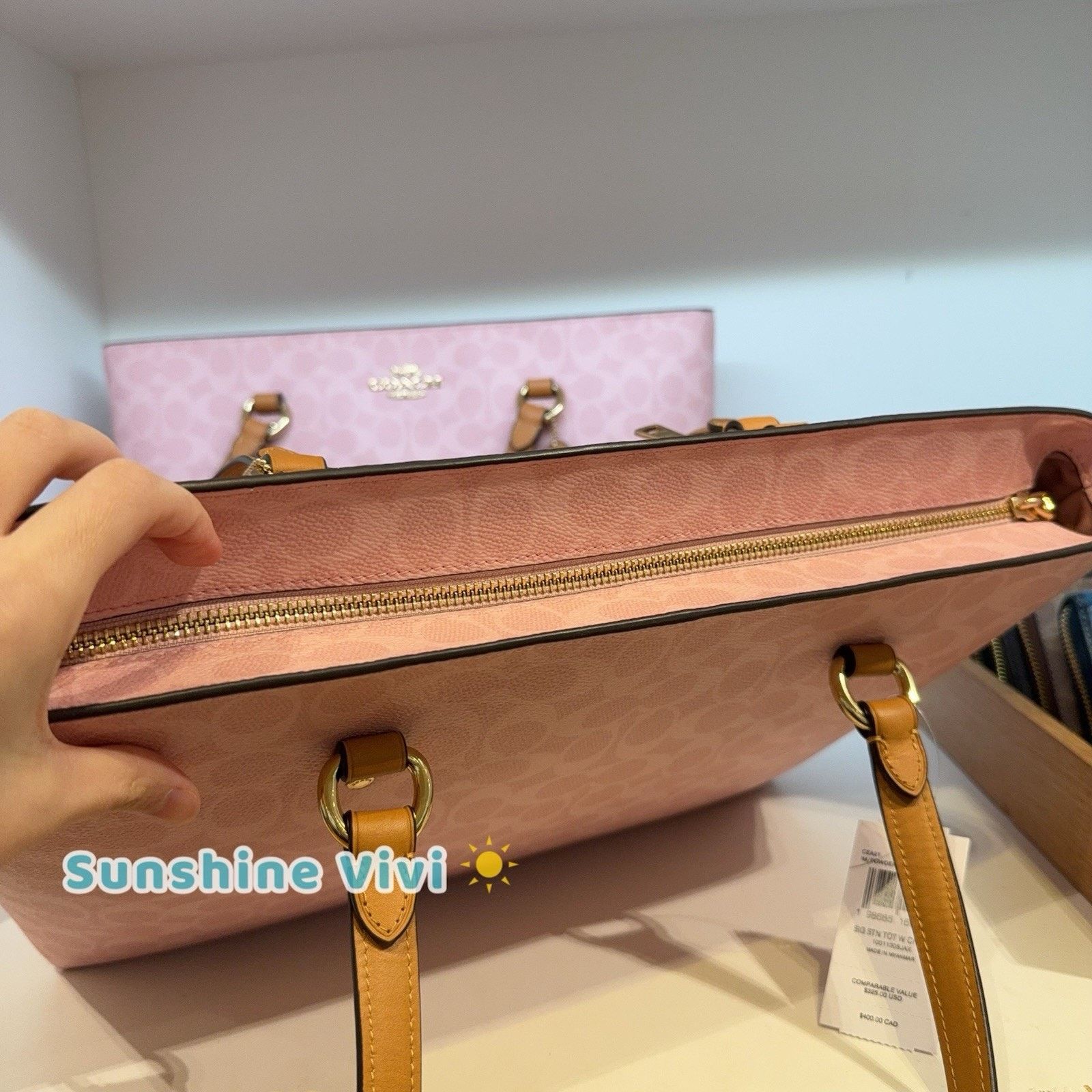 Coach NWT COACH CEA21 Station Tote Bag Leather Gold Powder Pink Size ONE SIZE - 4 Thumbnail